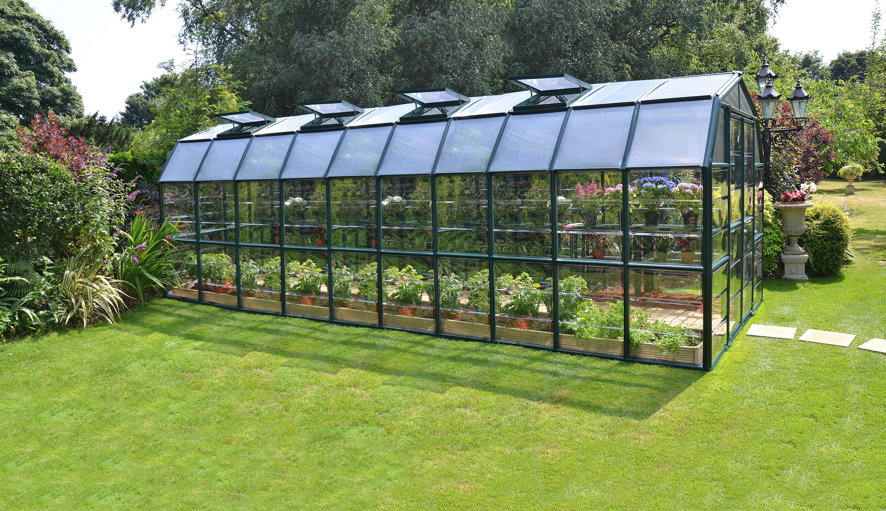 Palram - Canopia Gewächshaus Grand Gardener, BxTxH: 265 x 637 x 238 cm, BxLxH: 60 x 160 x 238 cm, 0,8 mm Wandstärke, lebenslang widerstandsfähige Wandpaneele