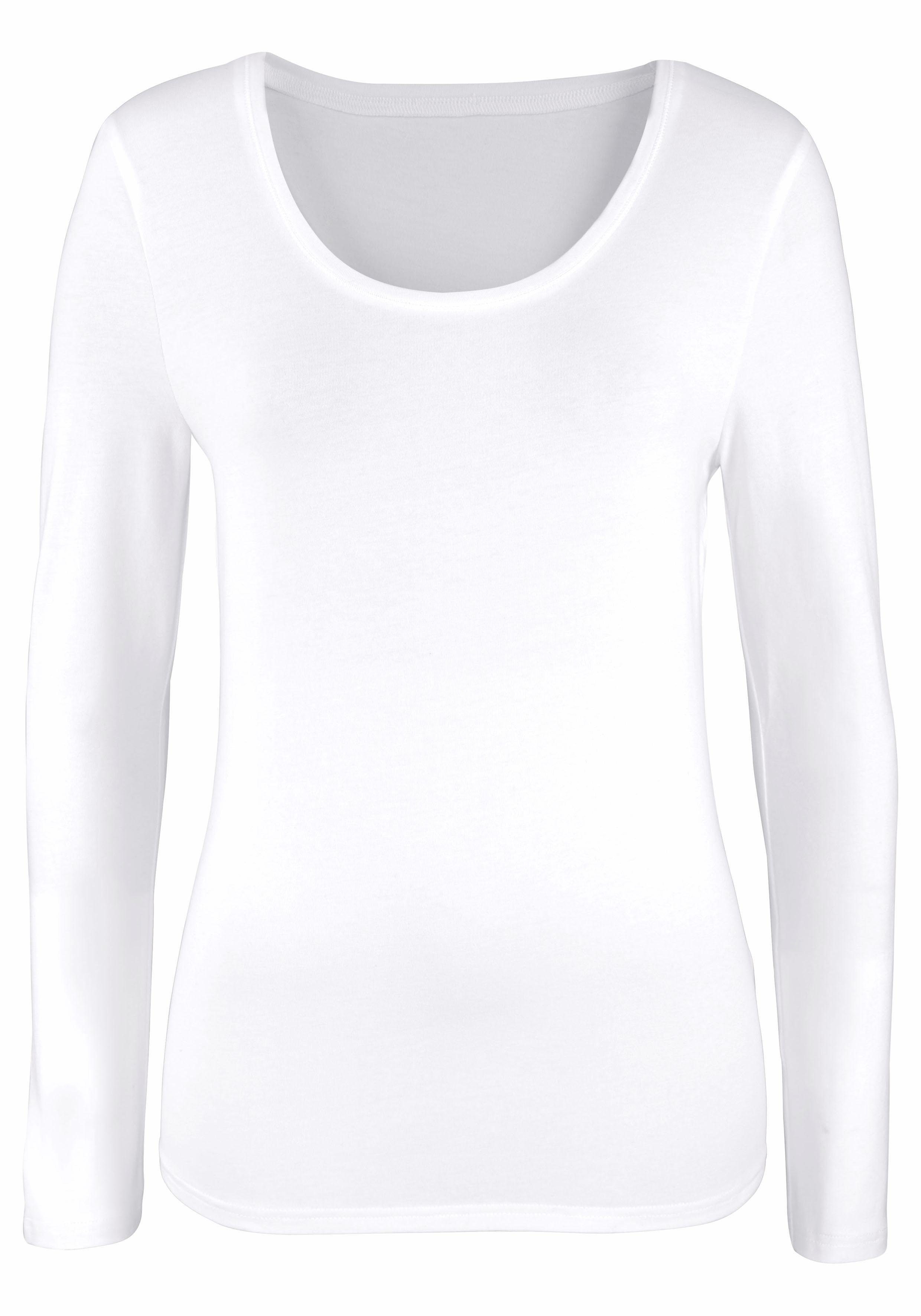 Langarmshirt aus elastischer Baumwoll-Qualität