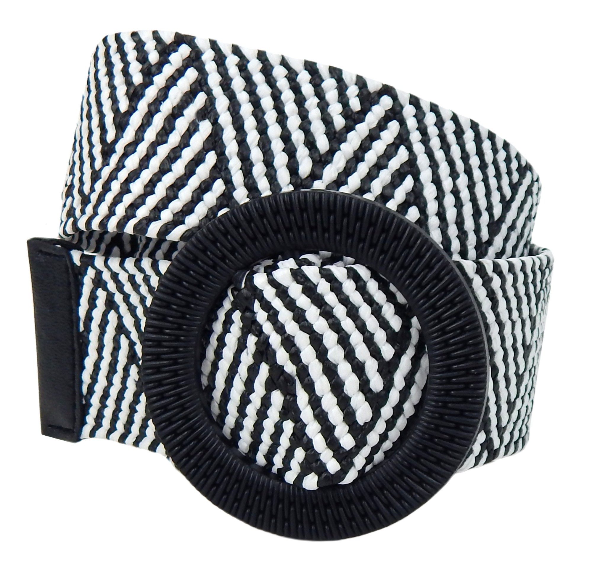 Ella Jonte Stretchgürtel schwarz weiß Flechtgürtel im Boho Ibiza Style günstig online kaufen