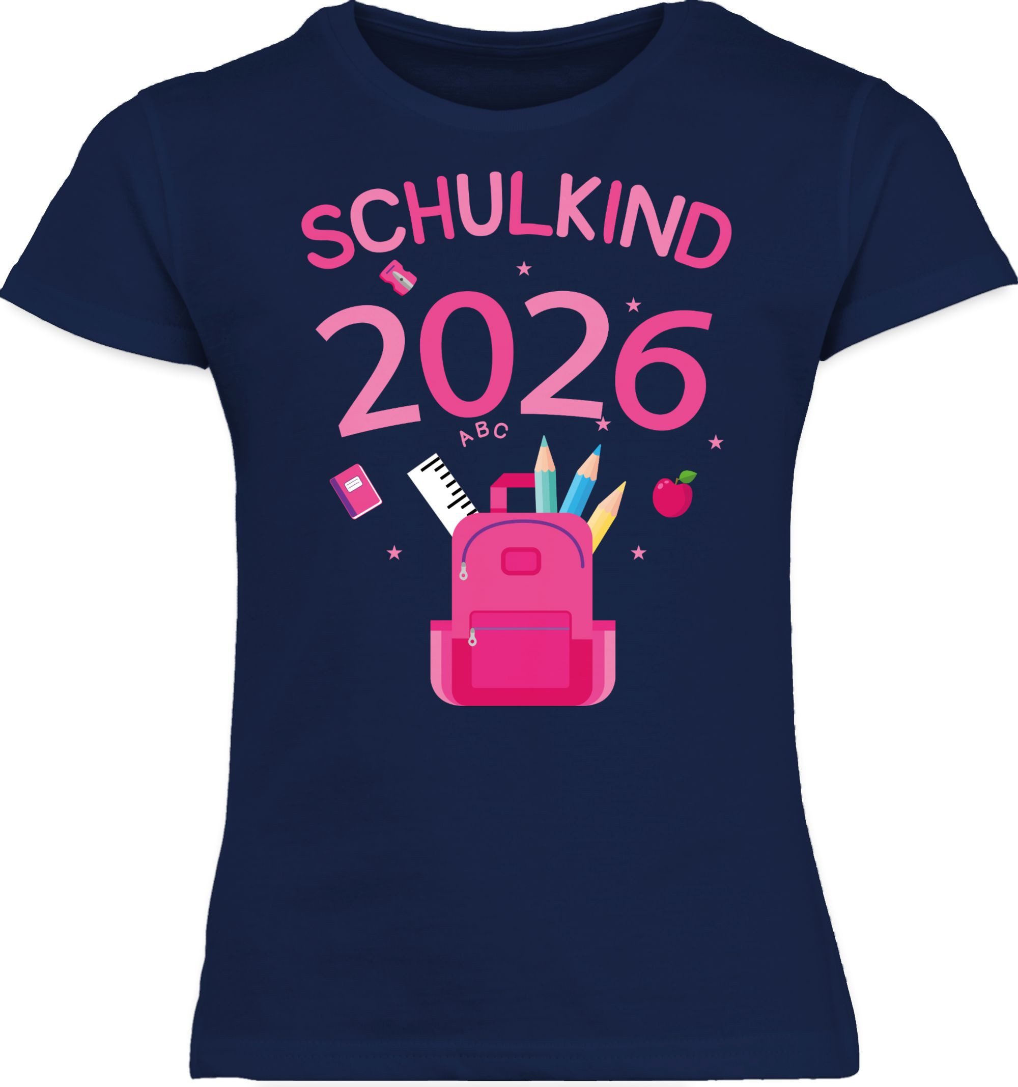 Shirtracer T-Shirt Schulkind 2026 Schultasche Mädchen Einschulung Mädchen