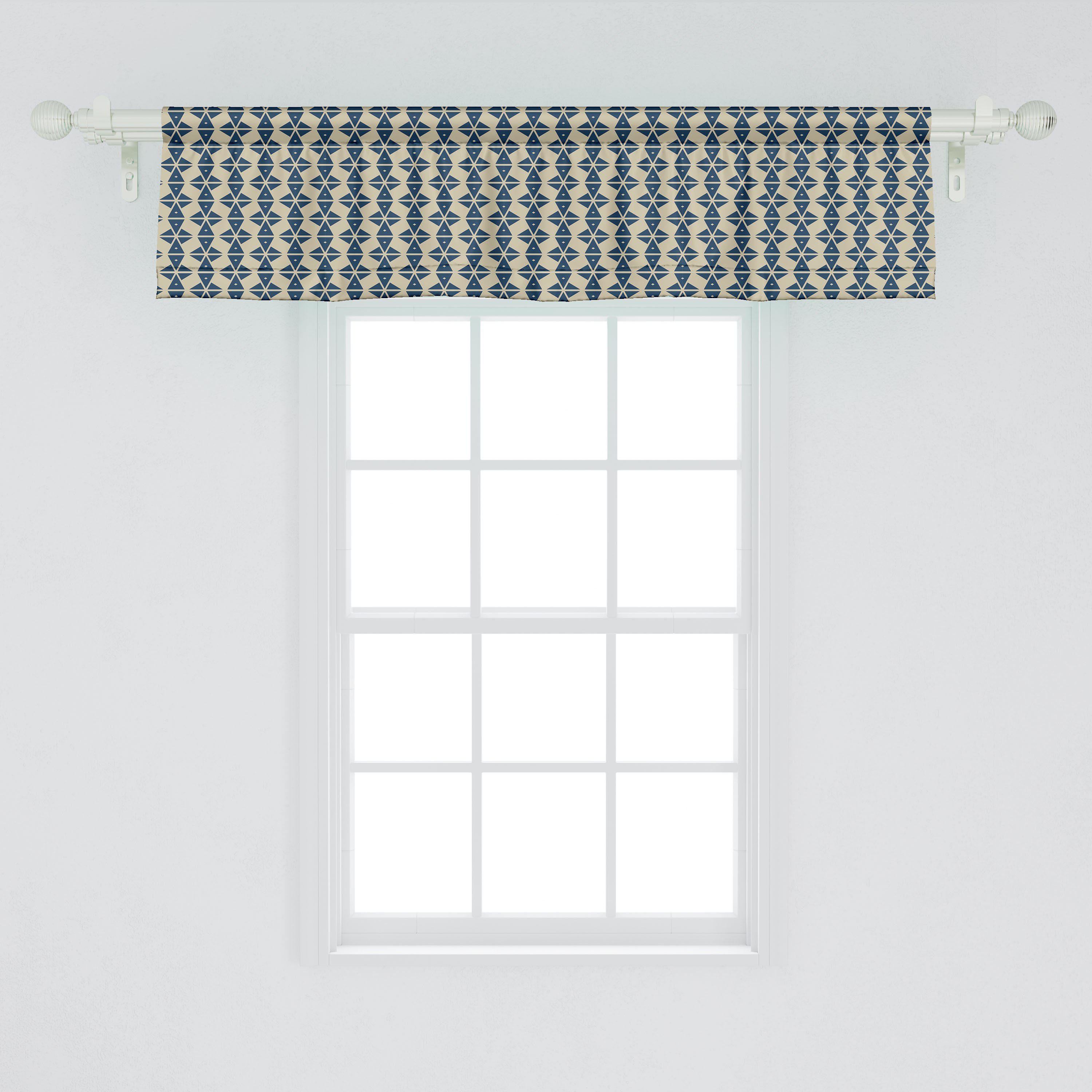 Scheibengardine Vorhang Volant mit Schlafzimmer Drei-Winkel-Formen Microfaser, Klassische Dekor Stangentasche, Abakuhaus, Küche für Abstrakt