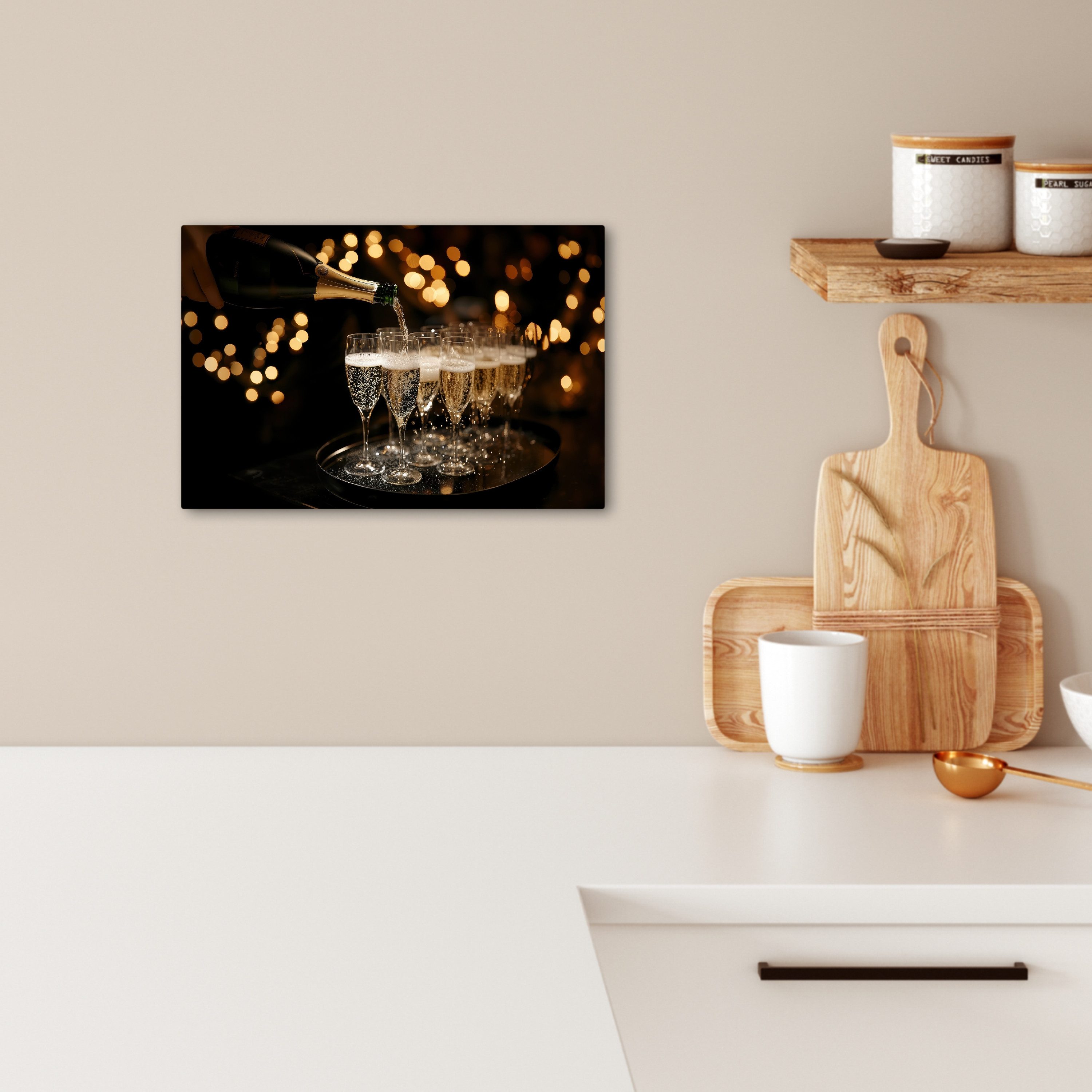 OneMillionCanvasses® Leinwandbild Lichter - Champagner - günstig online kaufen
