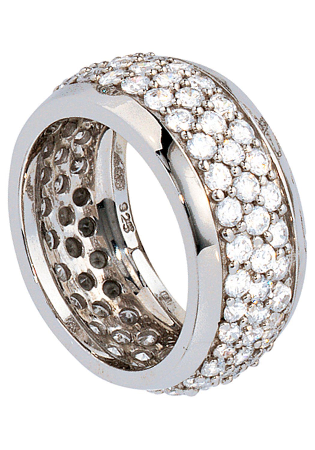 Silber Silberring, mit Hochwertiger breit breiter 925 JOBO Zirkonia, Ring