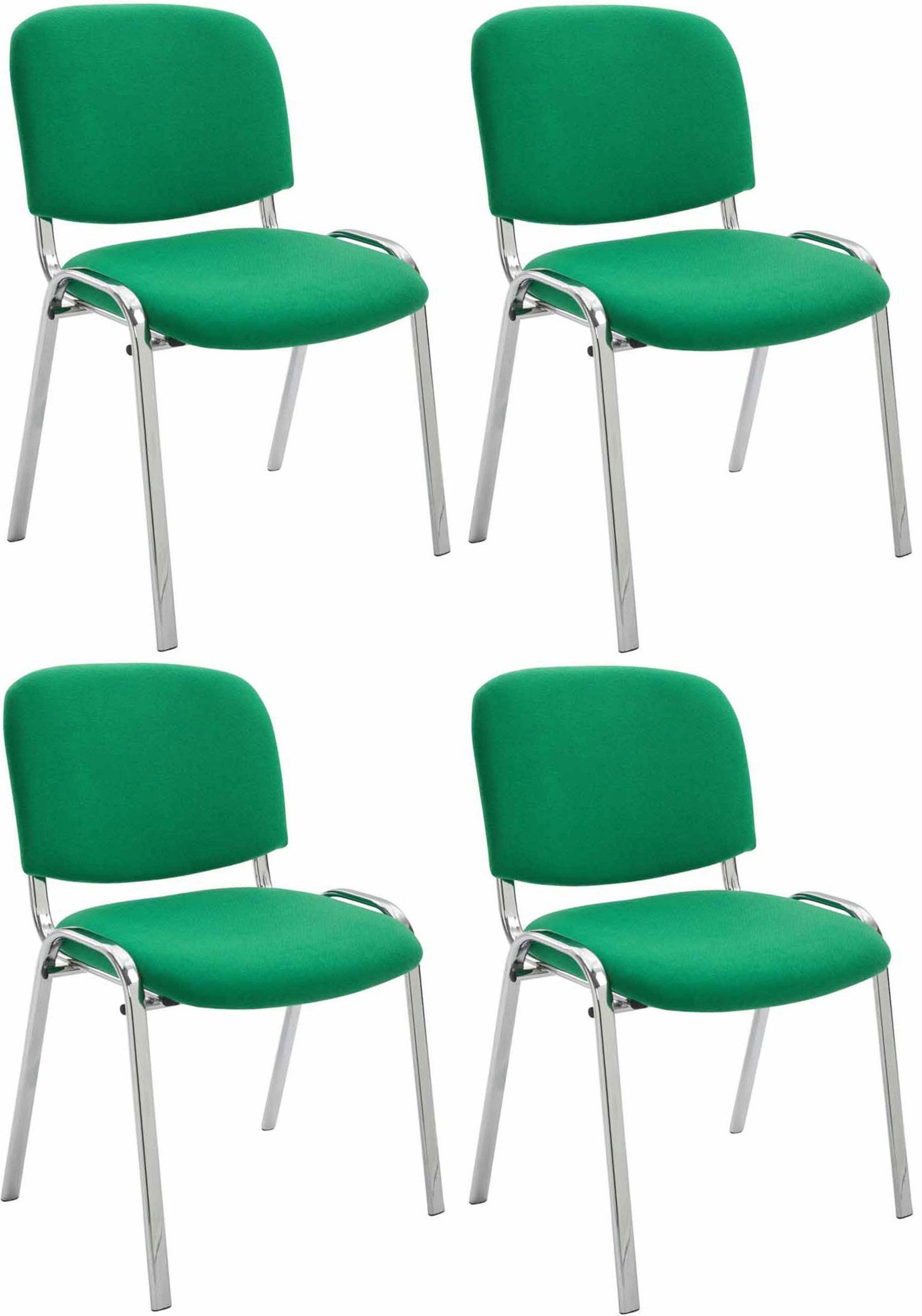 CLP Besucherstuhl Ken Stoff (4er Set), stapelbar, Chrom-Optik