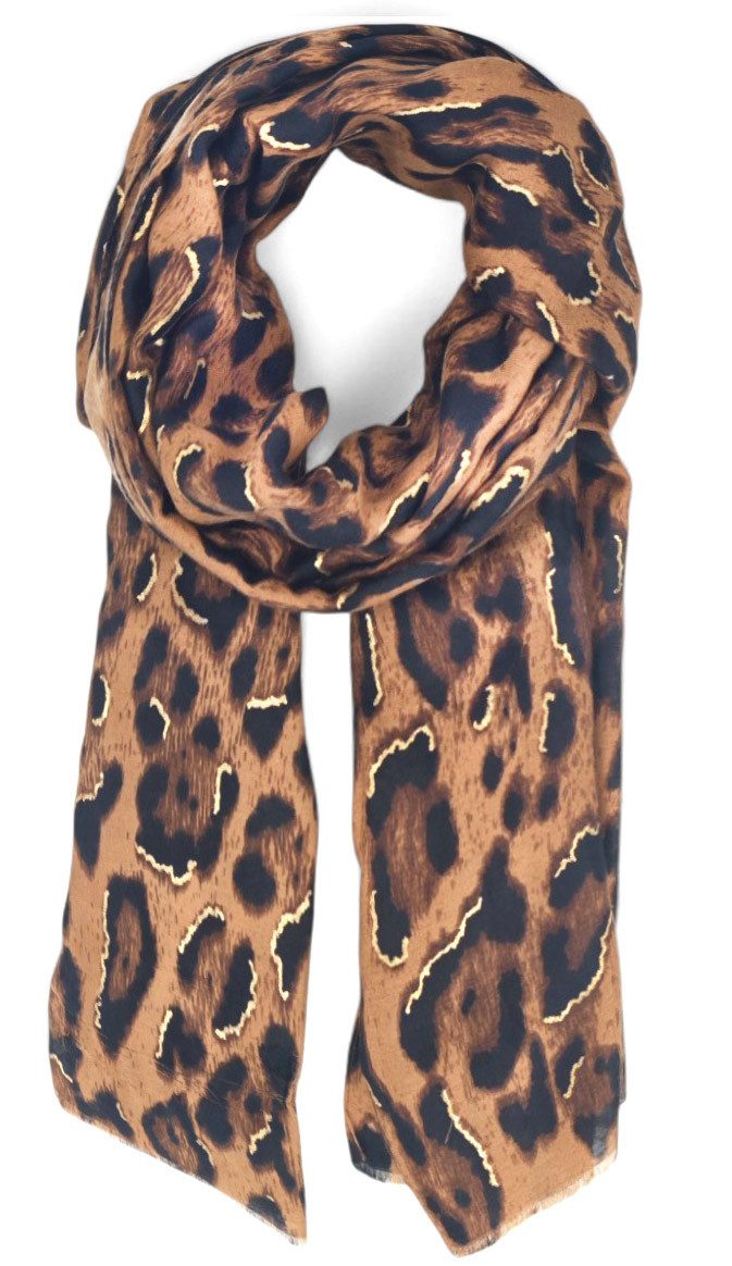 styleBREAKER Modeschal Schal Leoparden Muster Gold günstig online kaufen