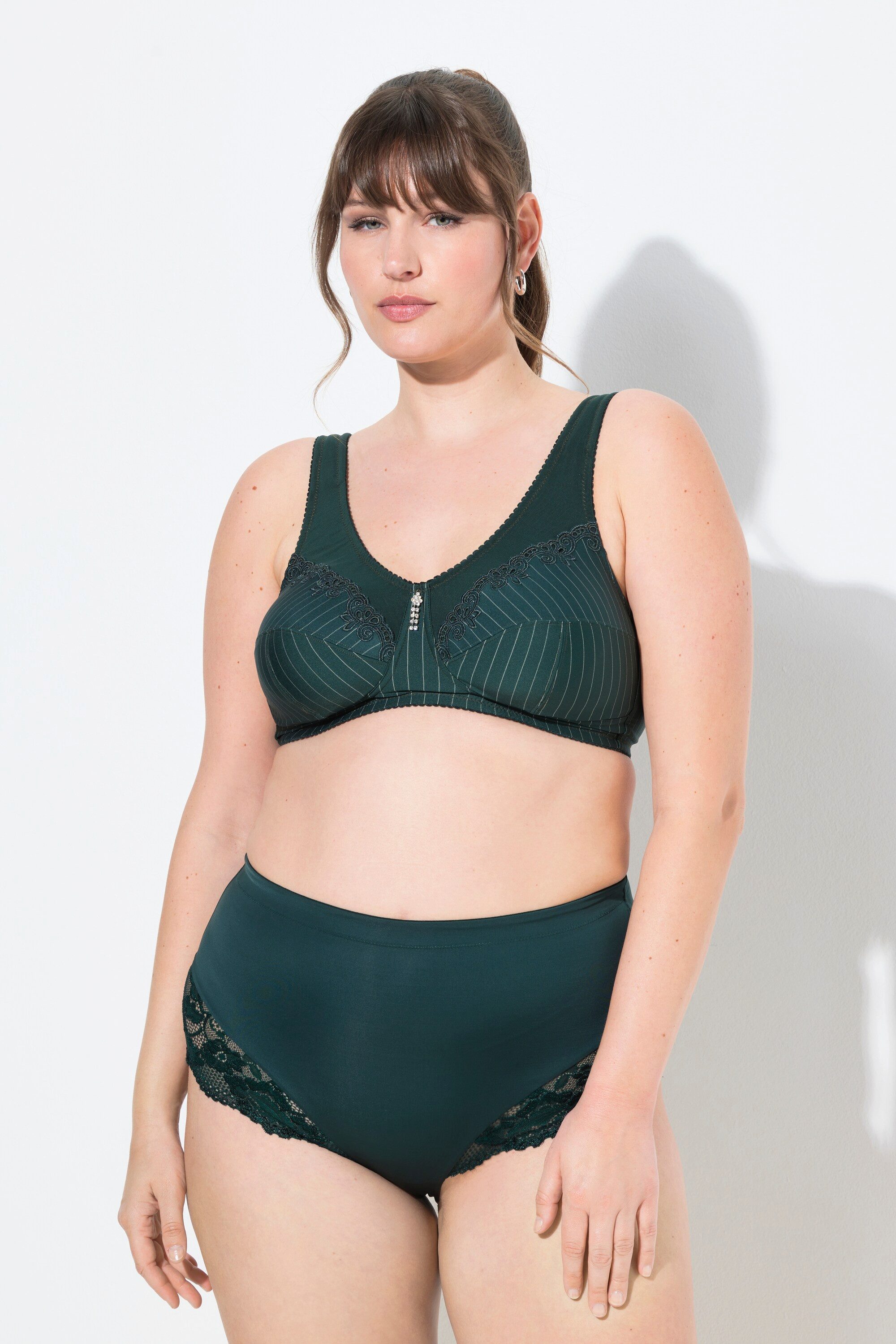 Miederhose Midislip transparente Spitze hinten gerafft