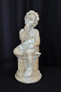 JVmoebel Skulptur Figur Skulptur Engel auf dem Stein 63cmWeiß Design Accessoire PG0049