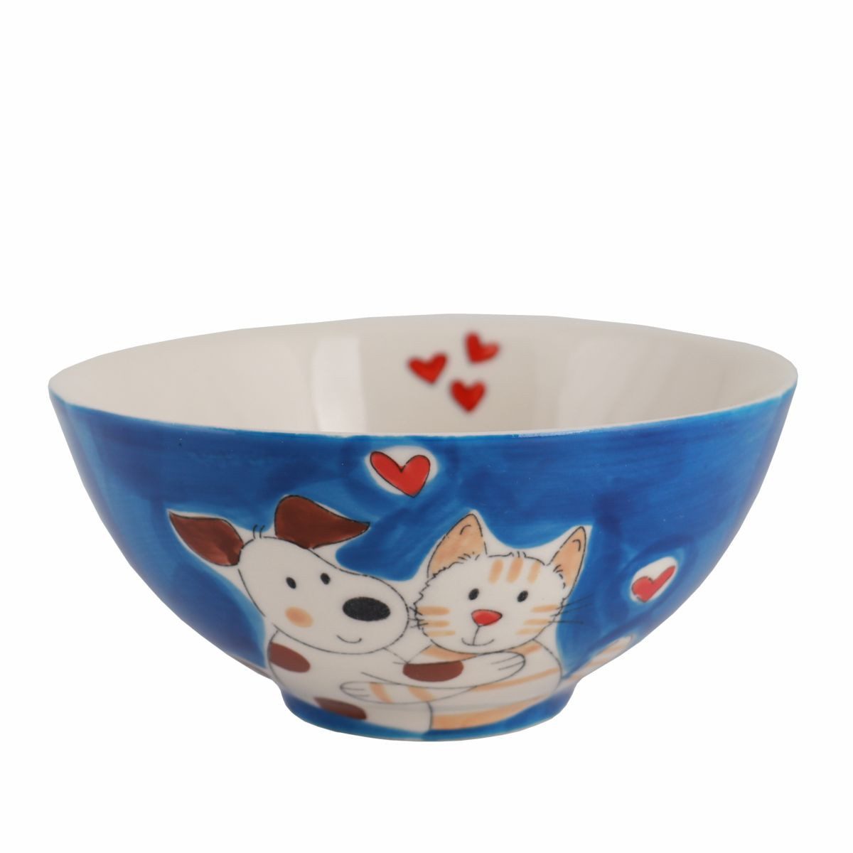 Mila Müslischale Mila Keramik-Schale Cat & Dog Love, ca. 600 ml, Keramik, (Stück)