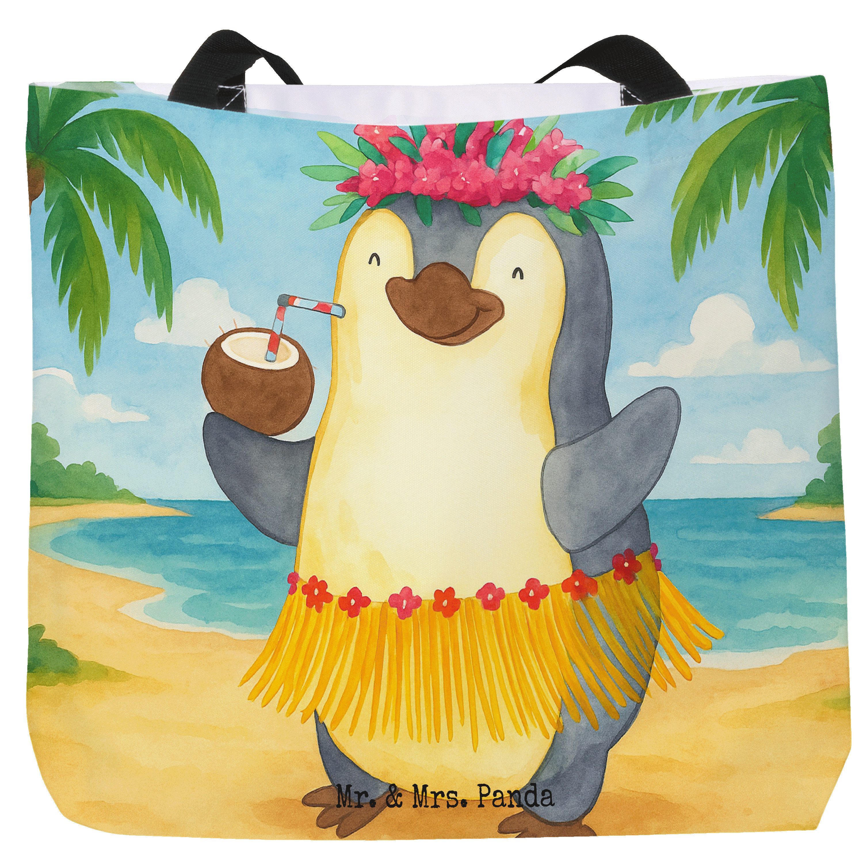 Shopper Pinguin Kokosnuss Design, Stoffbeutel, Weiß, Tasche, Laptoptasche, St