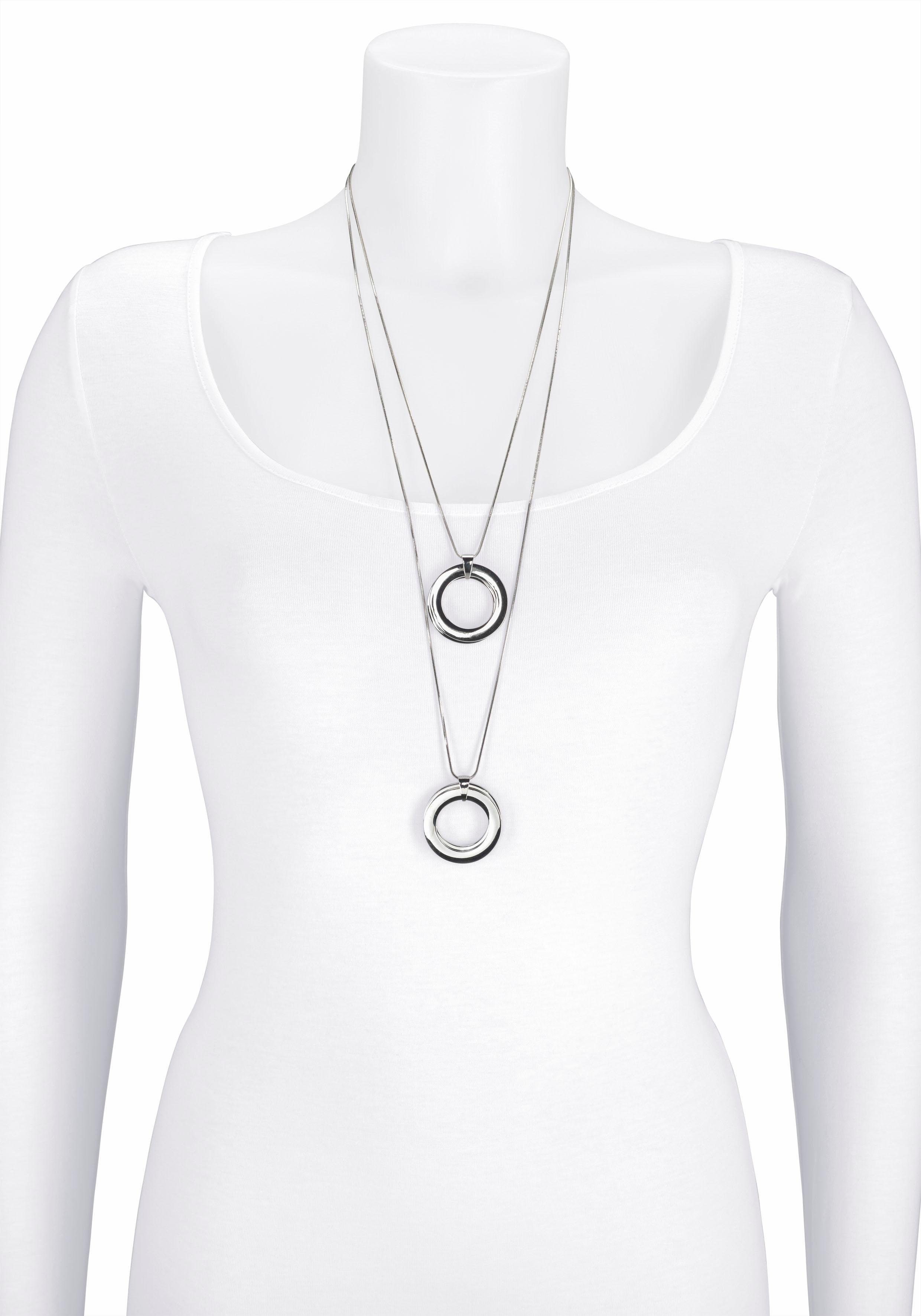 Firetti Lange Kette 2 rhg., mit je doppelten Ringanhänger, glanz günstig online kaufen