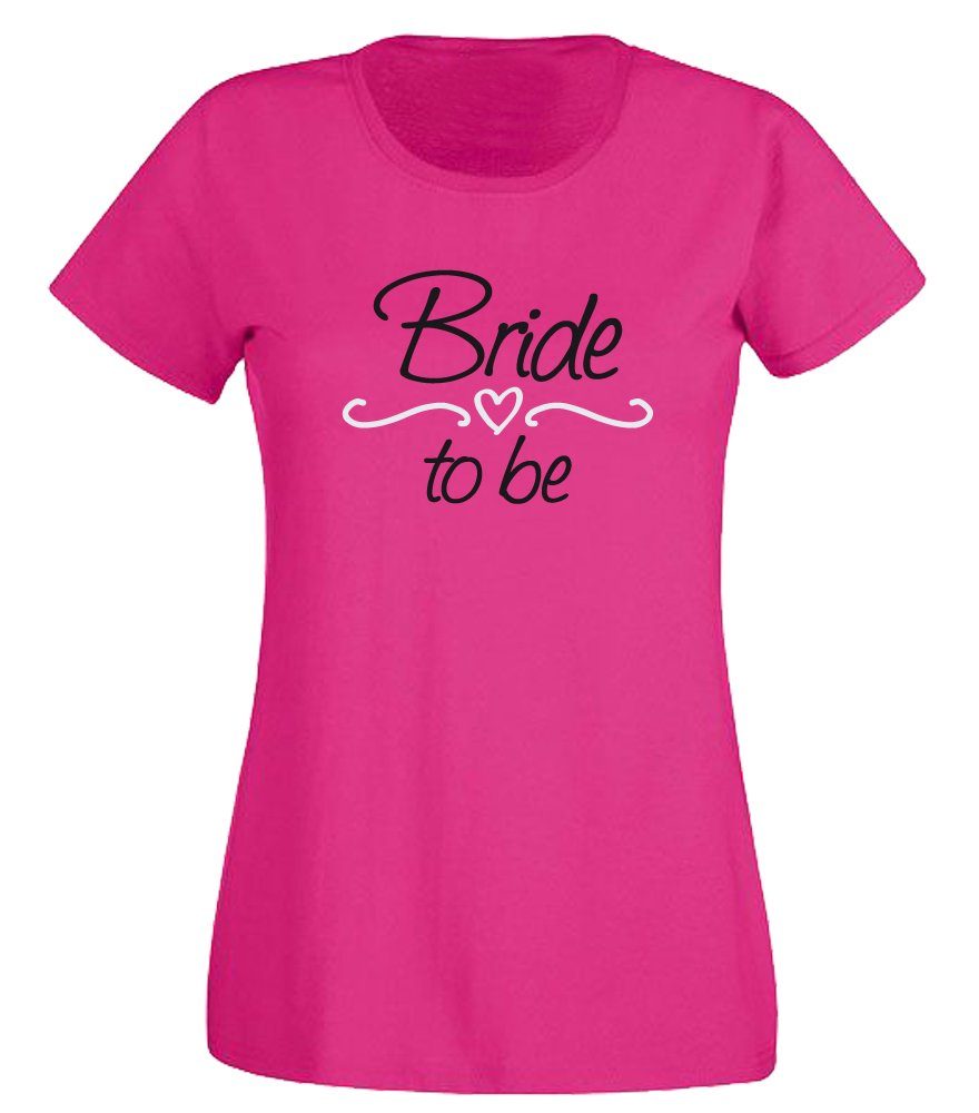 G-graphics T-Shirt zum Junggesellinnen-Abschied - Bride to be Slim-fit Damen Braut-T-Shirt zum JGA / Poltershirt