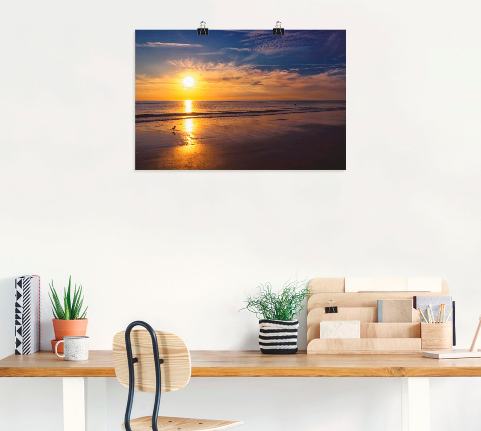 Artland Wandbild »Sonnenuntergang SPO«, Strand (1 Stück), in vielen Größen & Produktarten - Alubild / Outdoorbild für den Außenbereich, Leinwandbild, Poster, Wandaufkleber / Wandtattoo auch für Badezimmer geeignet-HomeTrends