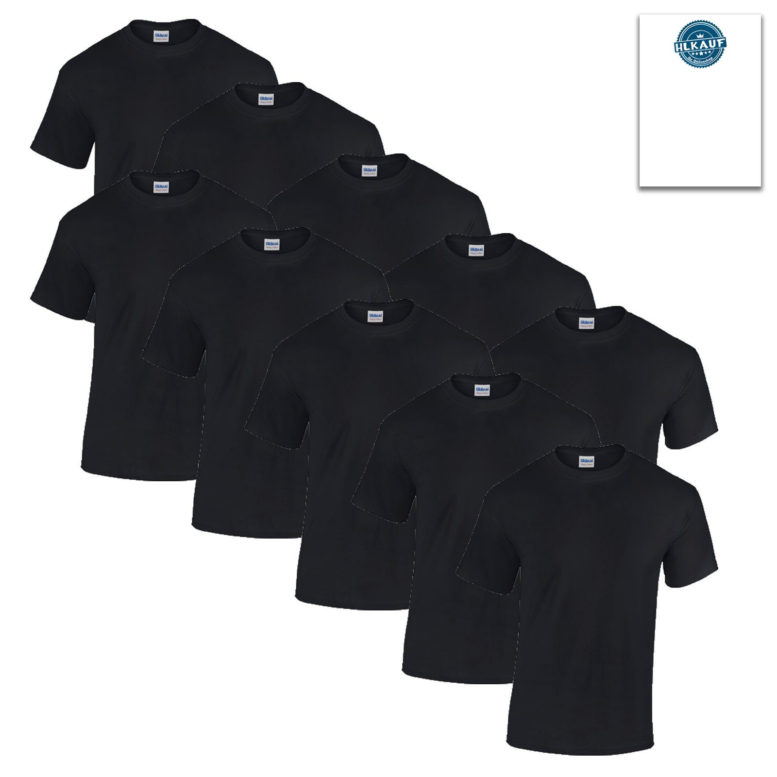 Gildan T-Shirt 10 T Shirts Heavy Cotton M L XL XXL 3XL 4XL 5XL Diverse Farben
