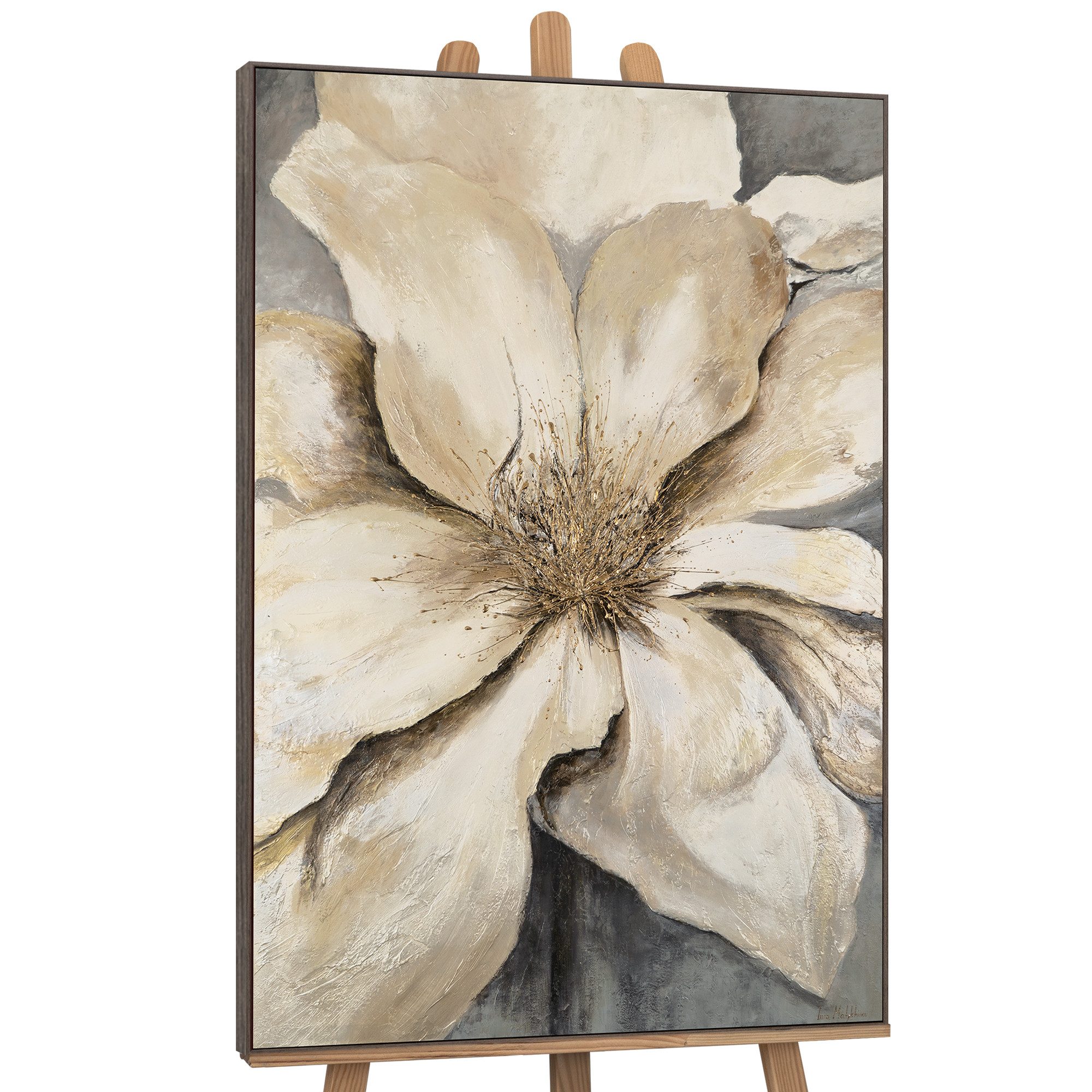 YS-Art Gemälde Goldene Blüte, Blumen, Blumen günstig online kaufen