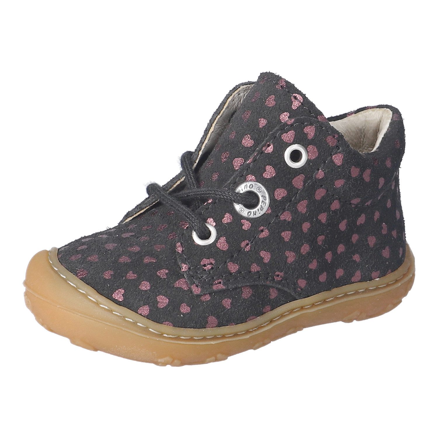 PEPINO by RICOSTA DOTS, WMS: mittel Lauflernschuh Schnürschuh m. Weiten-Meßsystem, Leder, Größenschablone zum Download