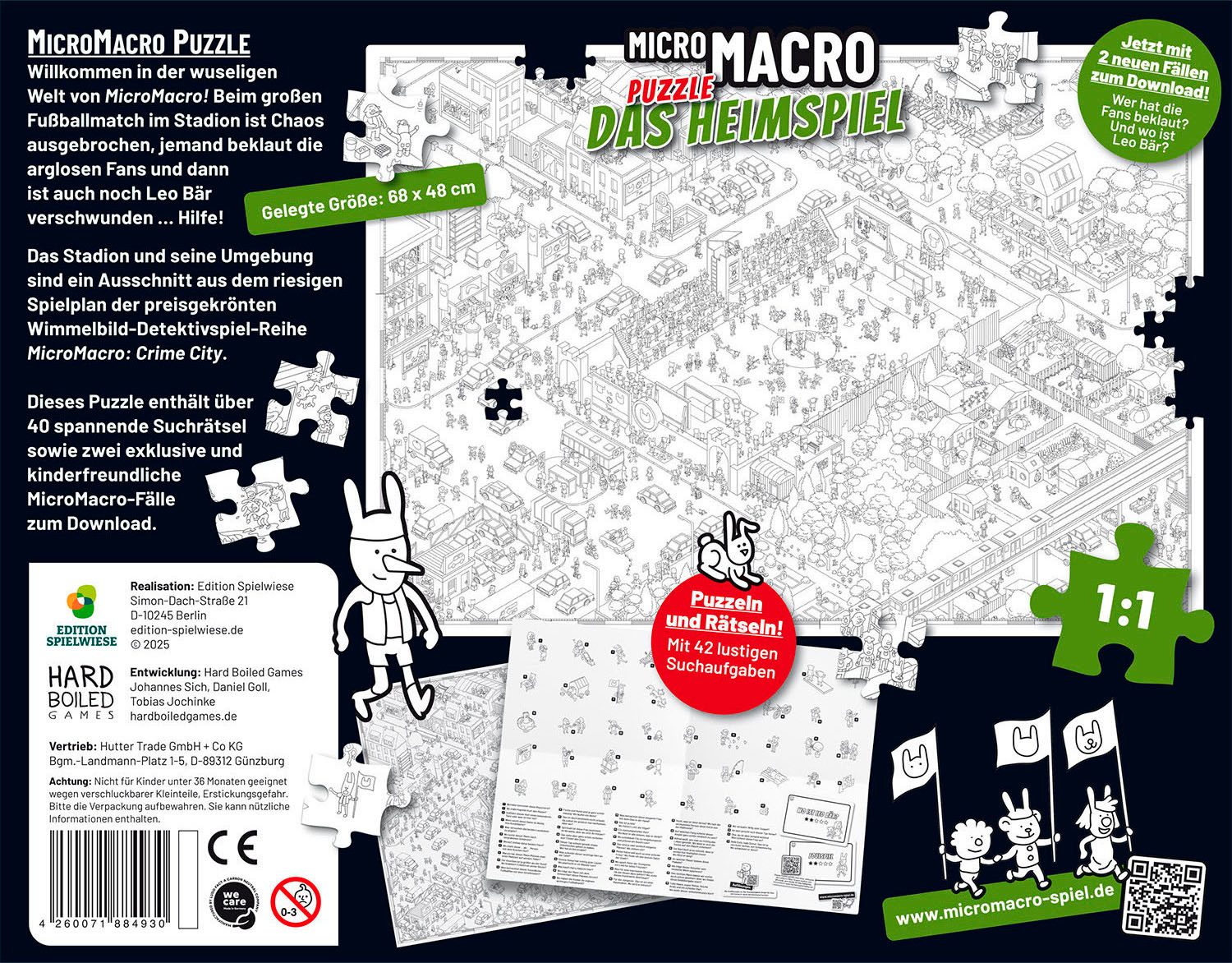 EDITION SPIELWIESE Puzzle MicroMacro Puzzle #2: Das Heimspiel, 500 Puzzleteile, Made in Germany