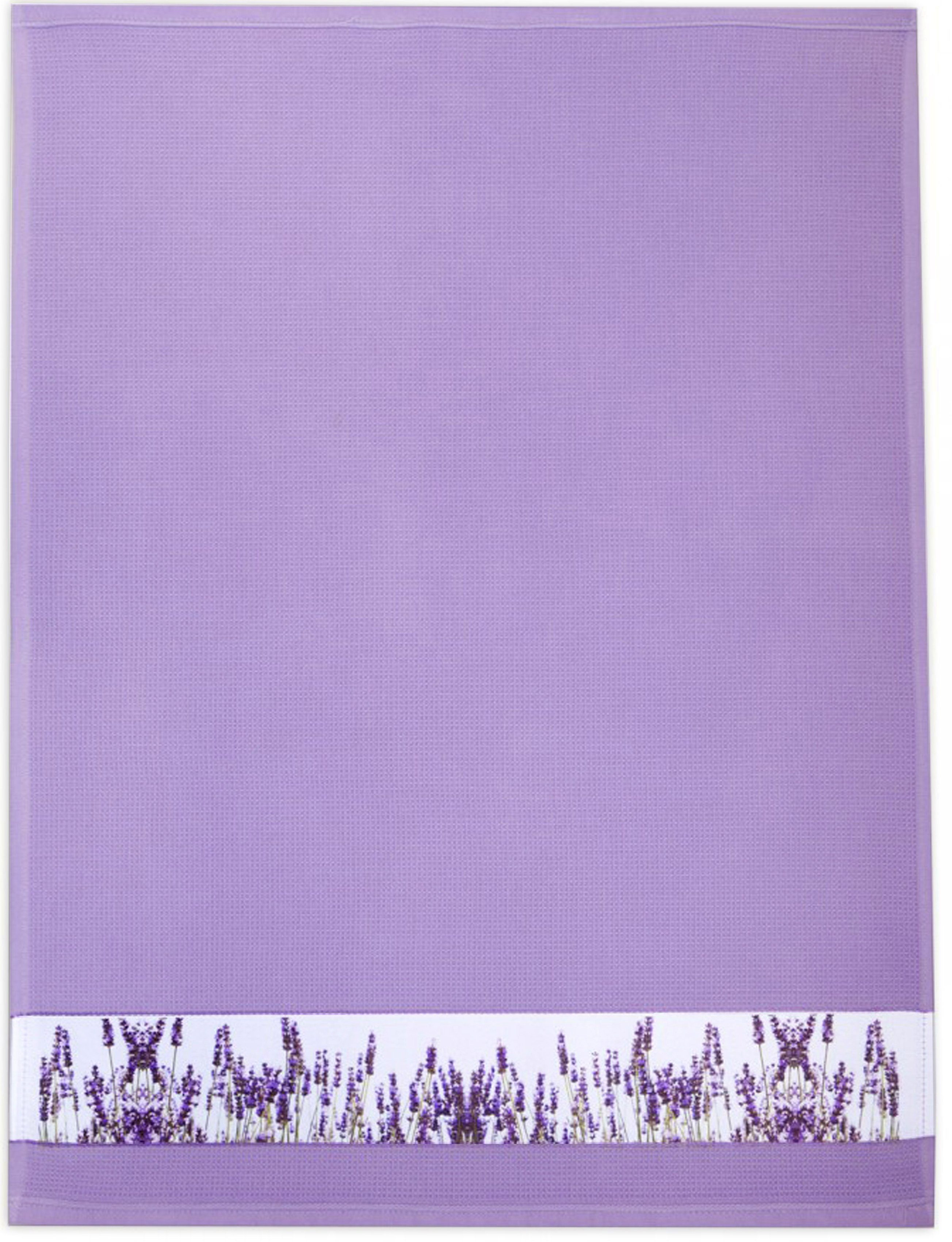 cm mit frottier Lavendel, 50x70 Bordüre, dichte Feinwebung, hergestellt, 3-tlg), in framsohn (Set, Österreich Geschirrtuch