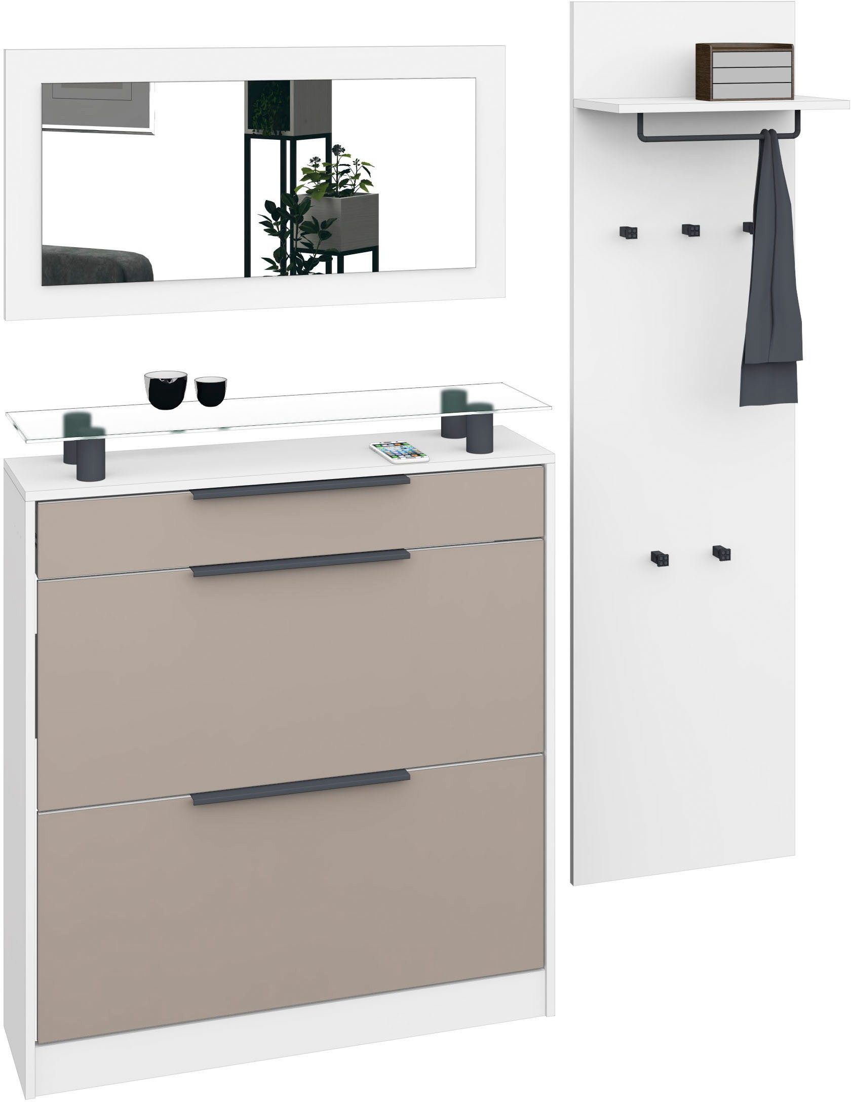 borchardt Möbel Garderoben-Set "Tom", (3 St.), Schuhschrank hängend günstig online kaufen