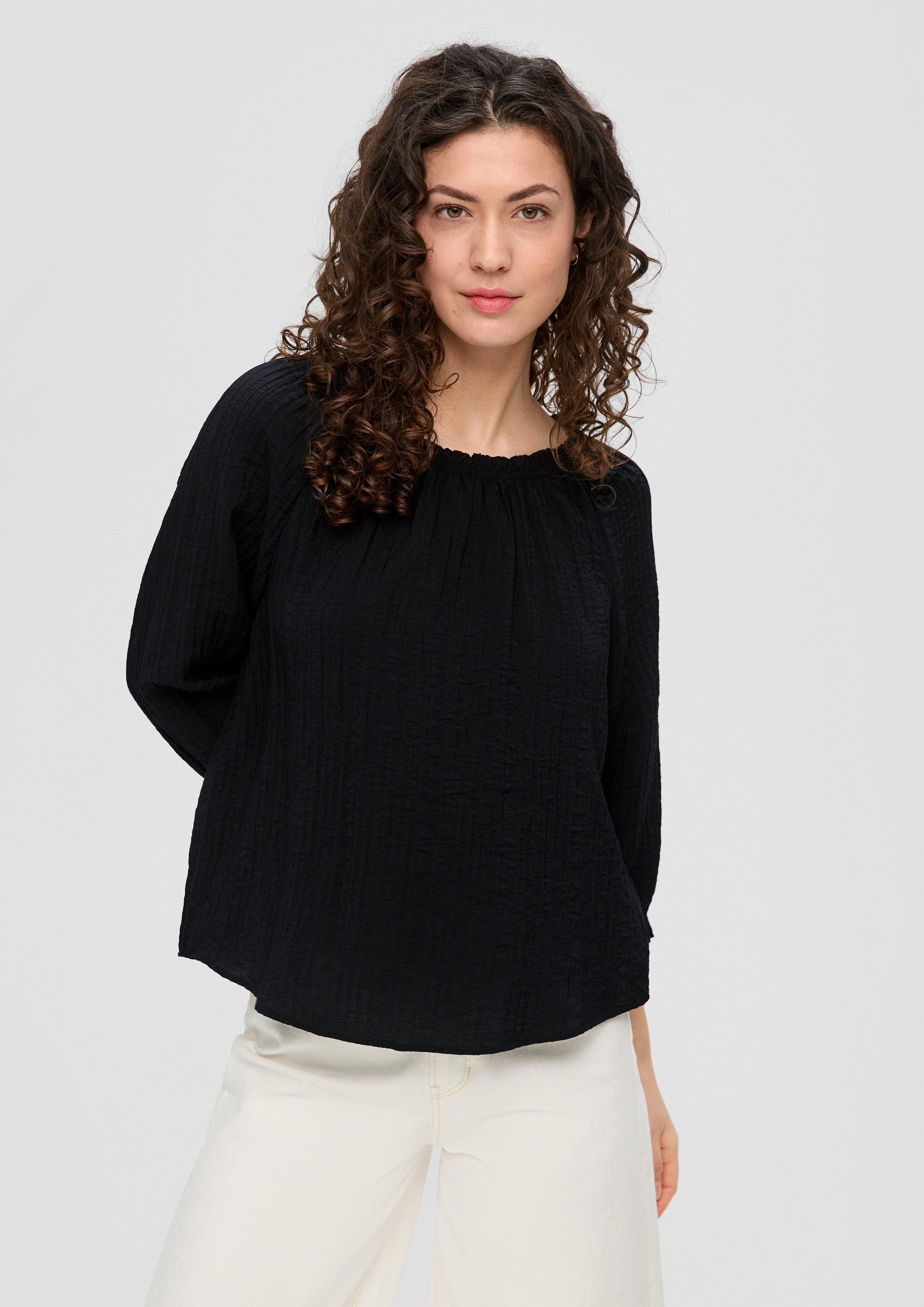 s.Oliver Kurzarmbluse Off-Shoulder-Bluse aus Viskosemix Raffung