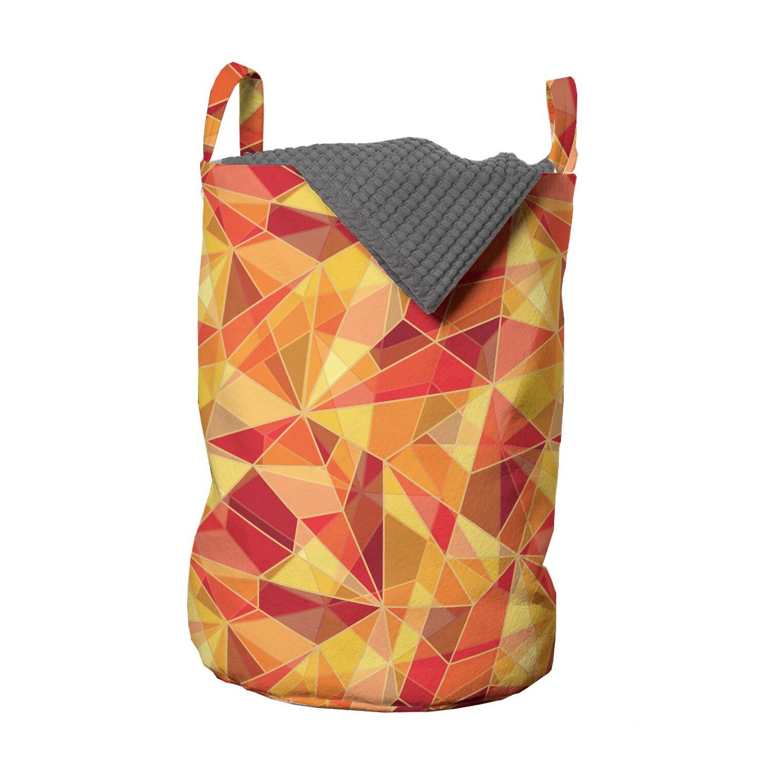 Abakuhaus Wäschesäckchen Wäschekorb mit Griffen Waschsalons, Mosaik für Geometrisch Kordelzugverschluss Stil Digital