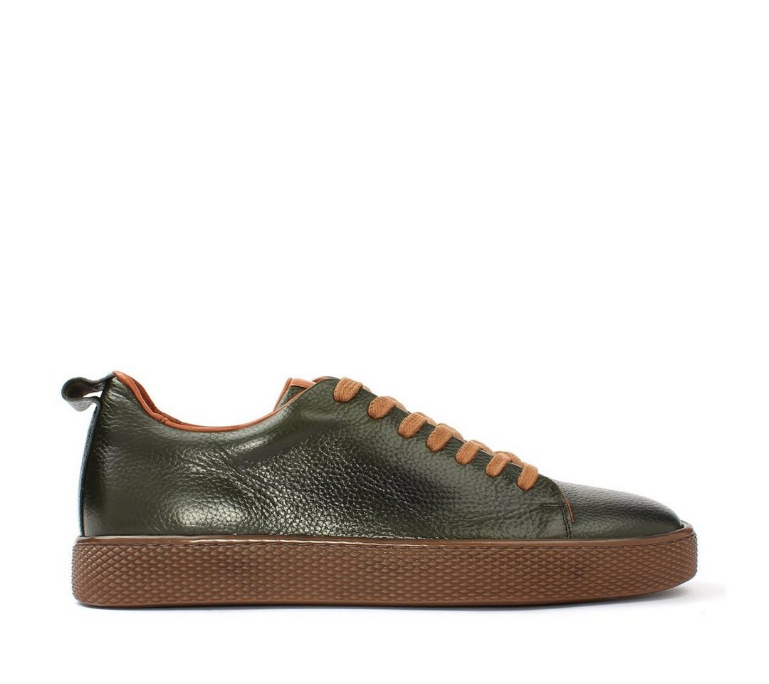 Celal Gültekin Casual Schnürschuhe Plateau Herren Schnürschuh Glattleder, Echtleder-Futter, Plateau-Thermosohle, Grün, 40