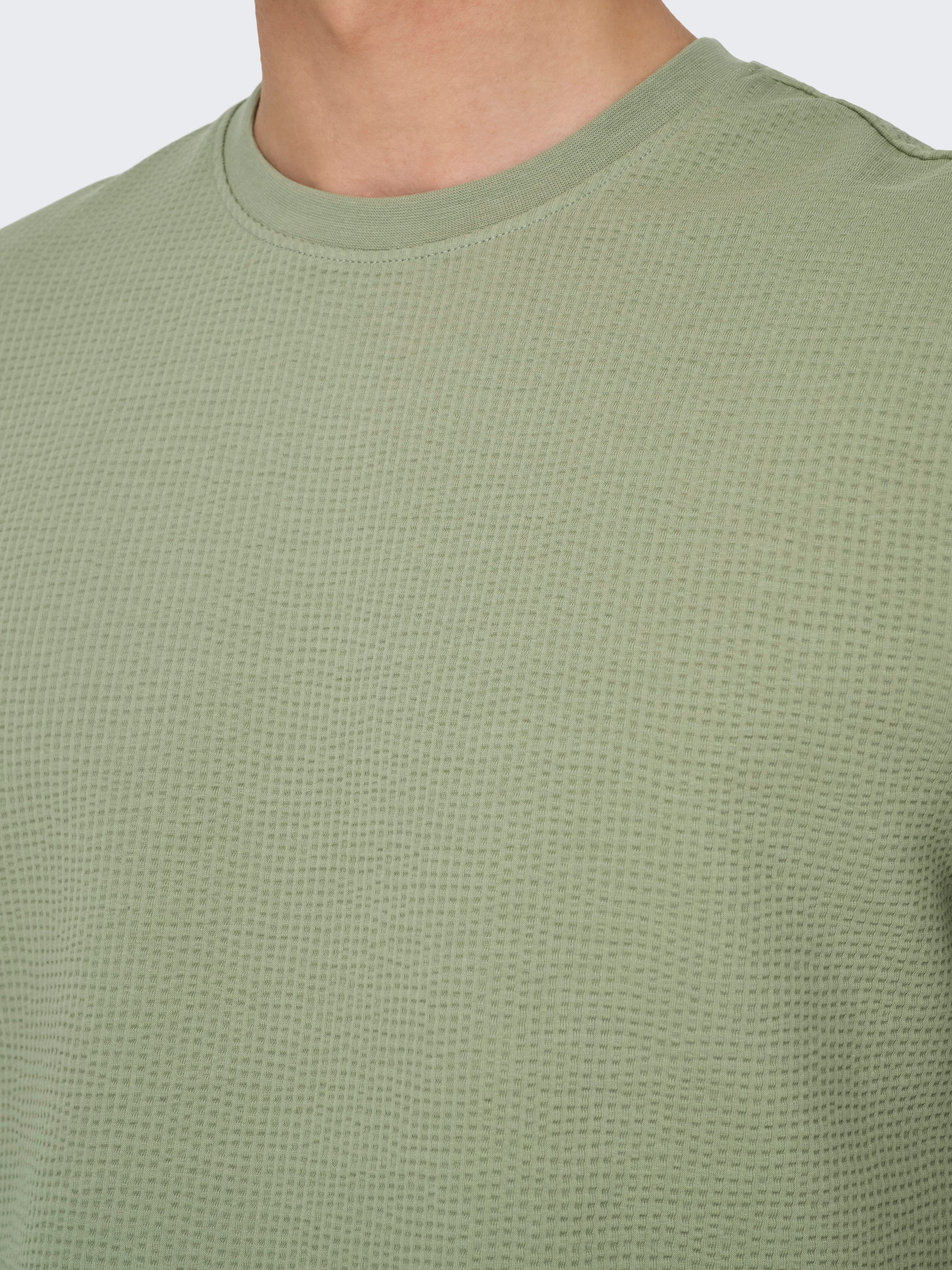 ONLY & SONS Rundhalsshirt ONSKIAN LIFE REG SEERSUCKER SS TEE NOOS