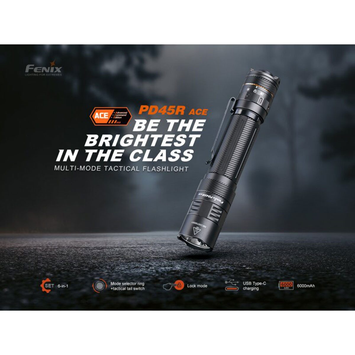 Fenix LED Taschenlampe PD45R ACE 3200 Lumen - Taktische Taschenlampe