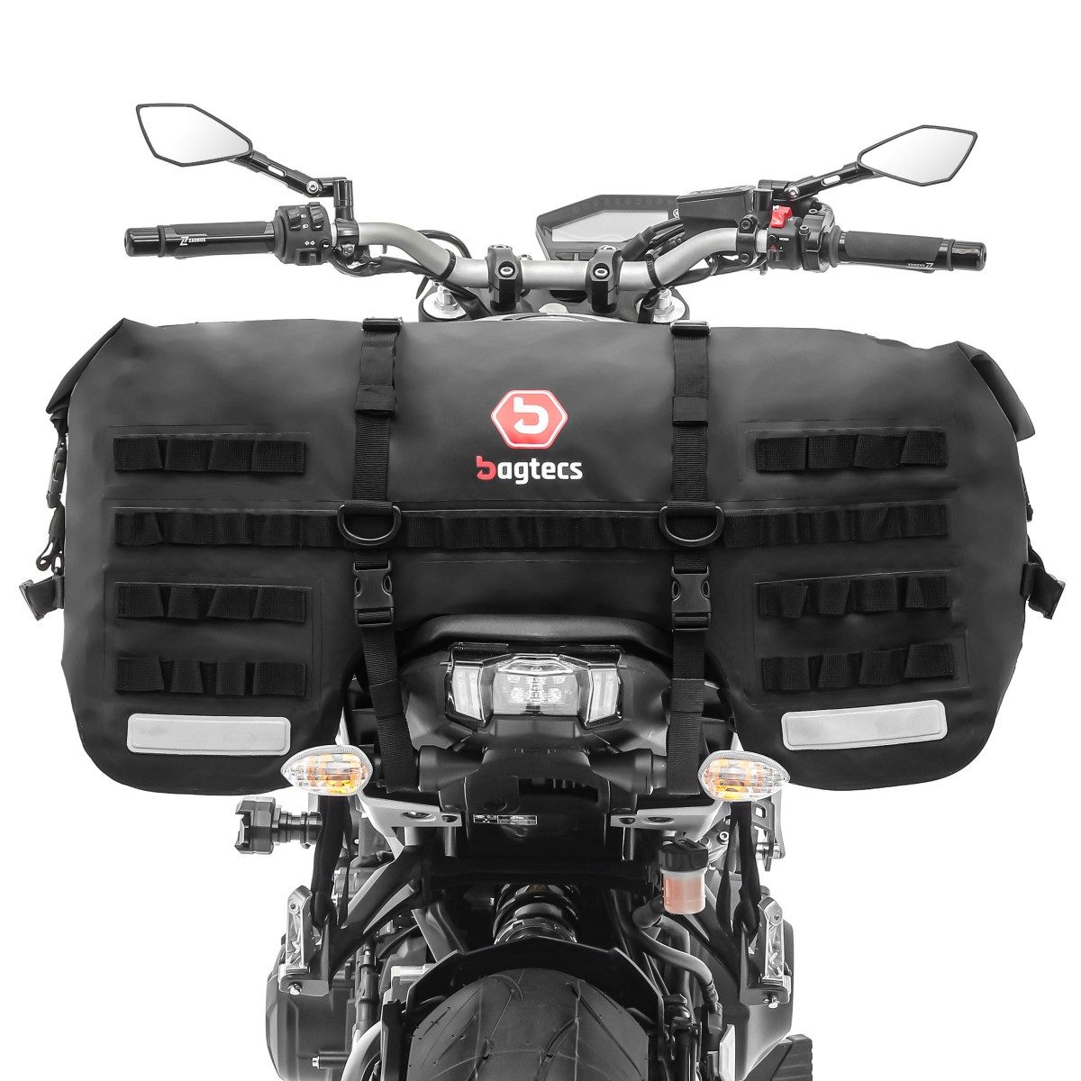 Bagtecs Reisetasche Hecktasche 70Ltr wasserdicht + Set 2x Sturzbügeltasche 10 Liter