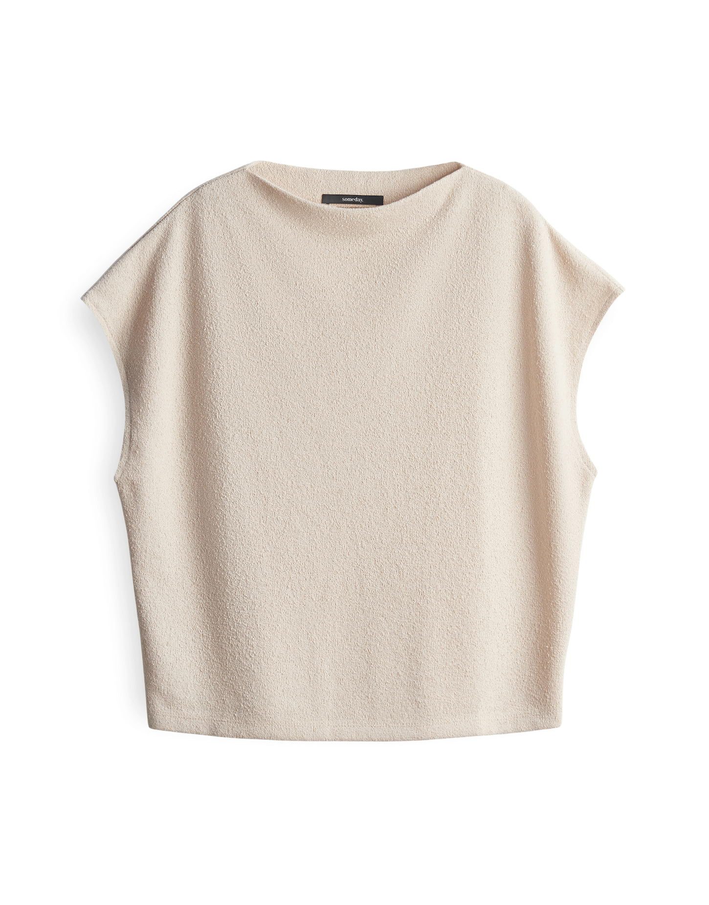 Kurzarmshirt KELMARA Loose Top mit Bouclé Effekt
