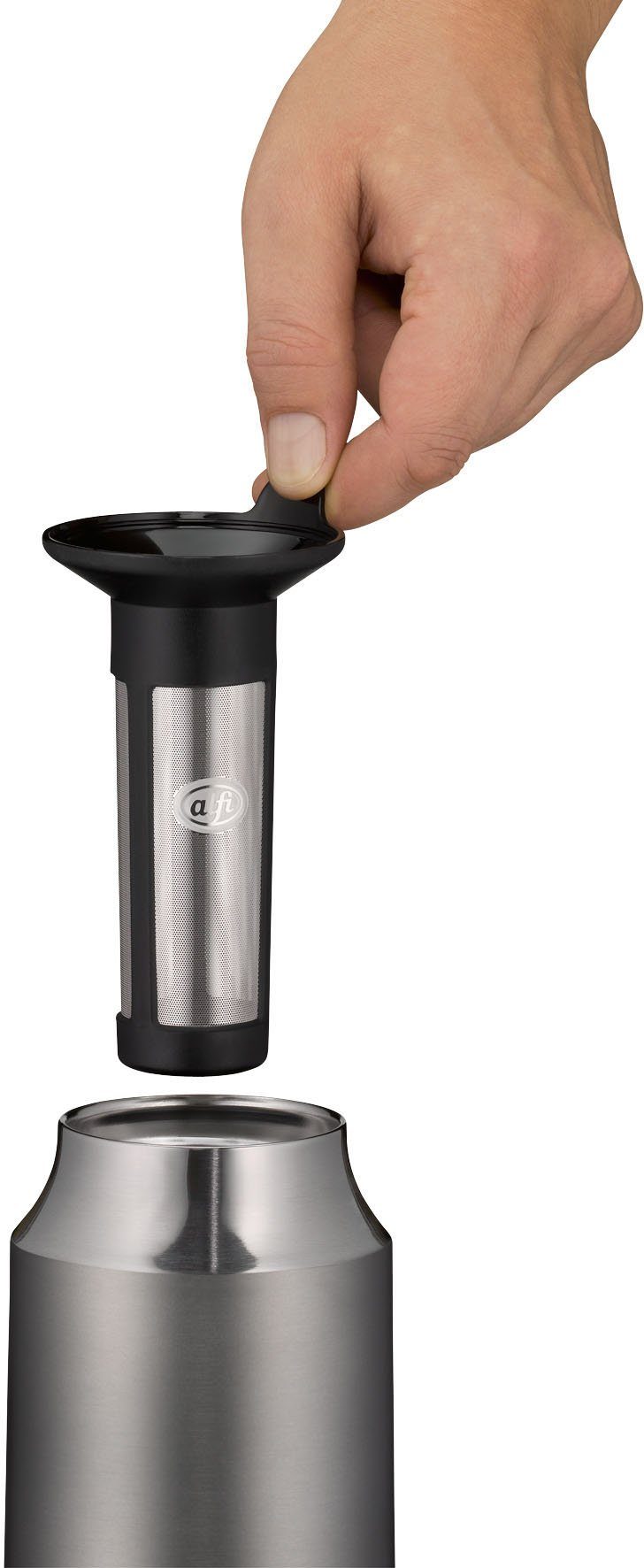 Alfi Thermoflasche Tea Bottle Cityline, grau ideal für Tee Edelstahl, Liter, 0,9