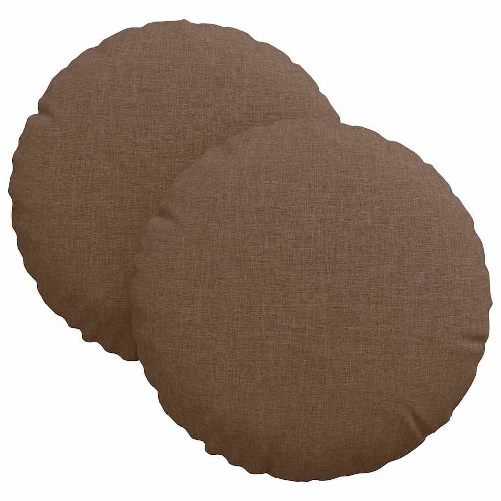 vidaXL Sitzauflage Sitzkissen 2 pcs Braun Ø30 x 13 cm Stoff, (2 St) günstig online kaufen