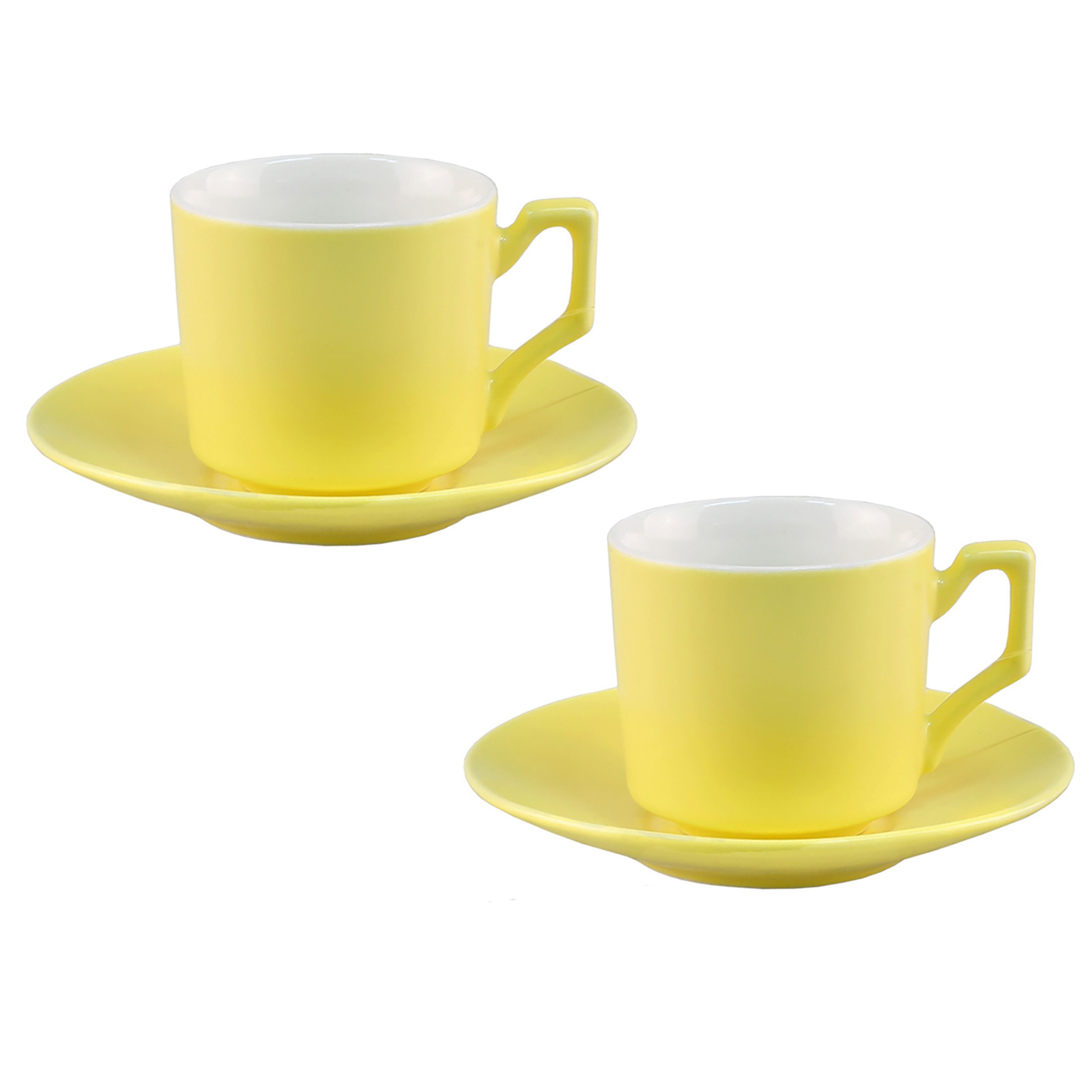 Espressotasse 4-tlg. Espressotassen Set mit Unterteller aus Keramik 80 ml
