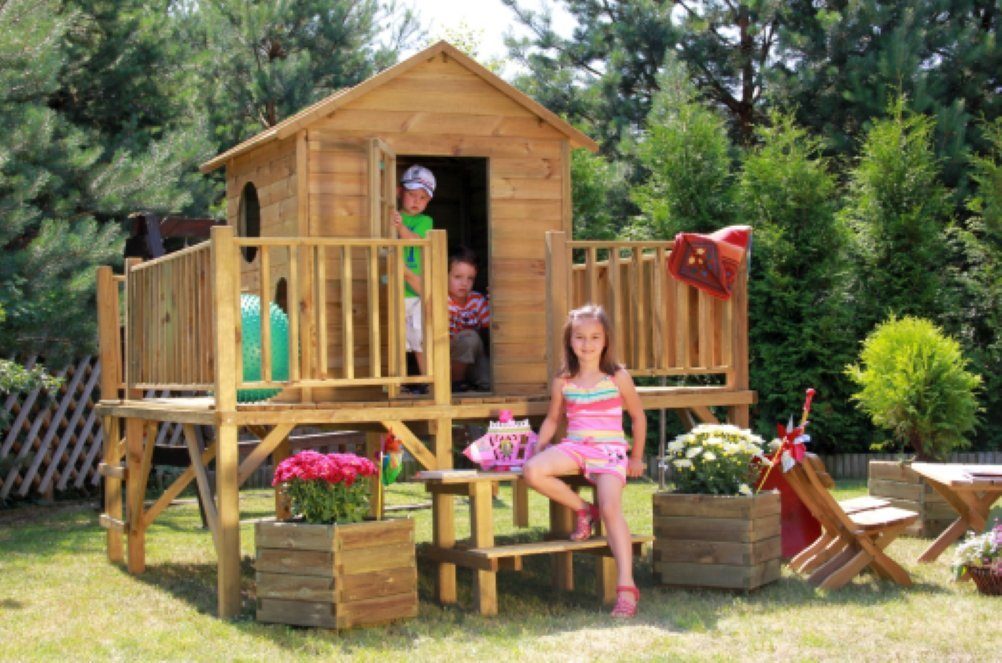 bv-vertrieb Spielhaus Kinderspielhaus Spielhaus Holz-Gartenhaus Spielhütte Holz - (3994)