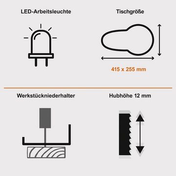 Scheppach Dekupiersäge IXES IX-DKS1600 Dekupiersäge 120W mit LED + Gebläsedüse Modellbausäge