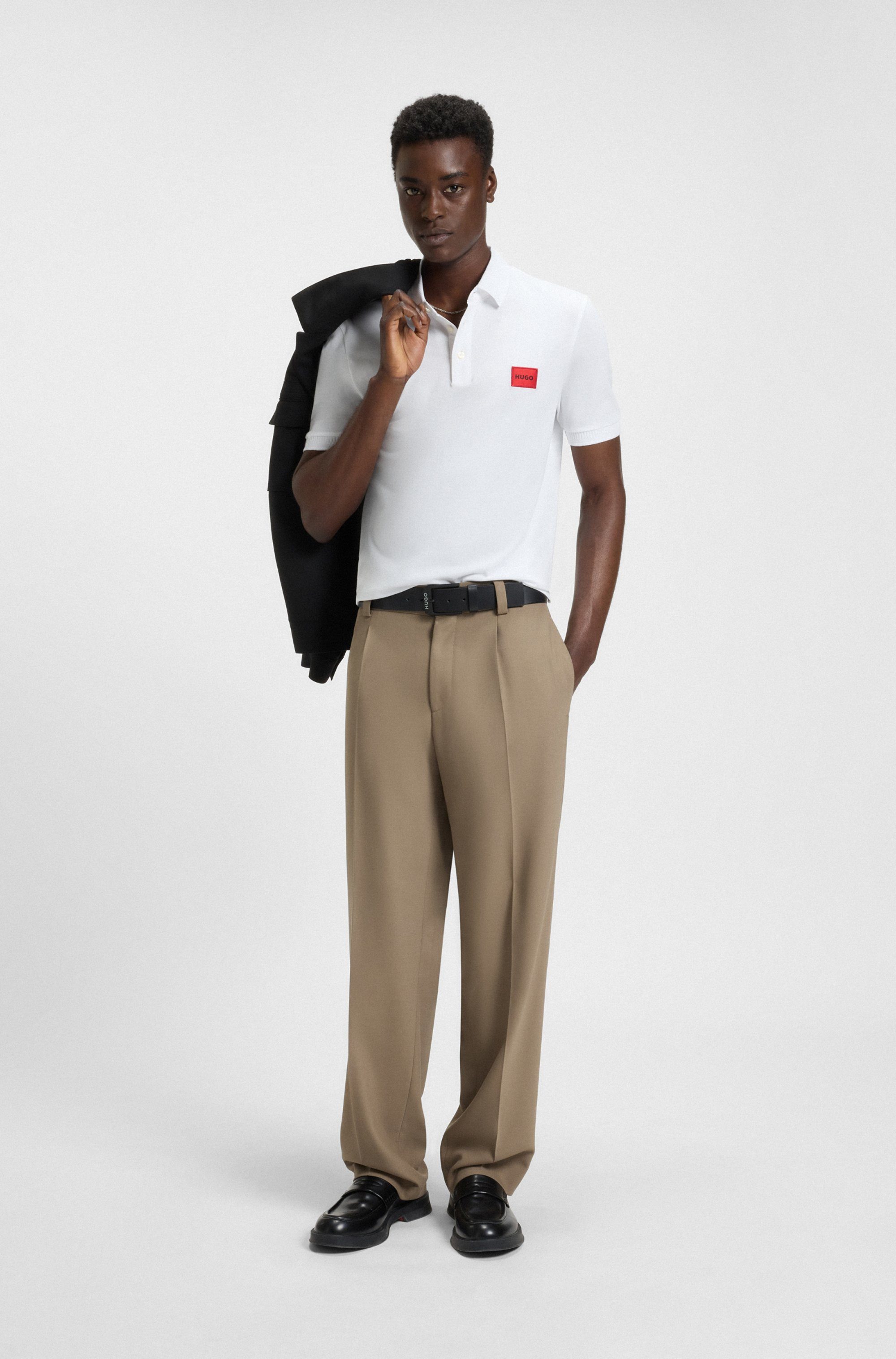 HUGO Poloshirt Dereso Slim Fit, Kurzarm, HUGO Weblabel
