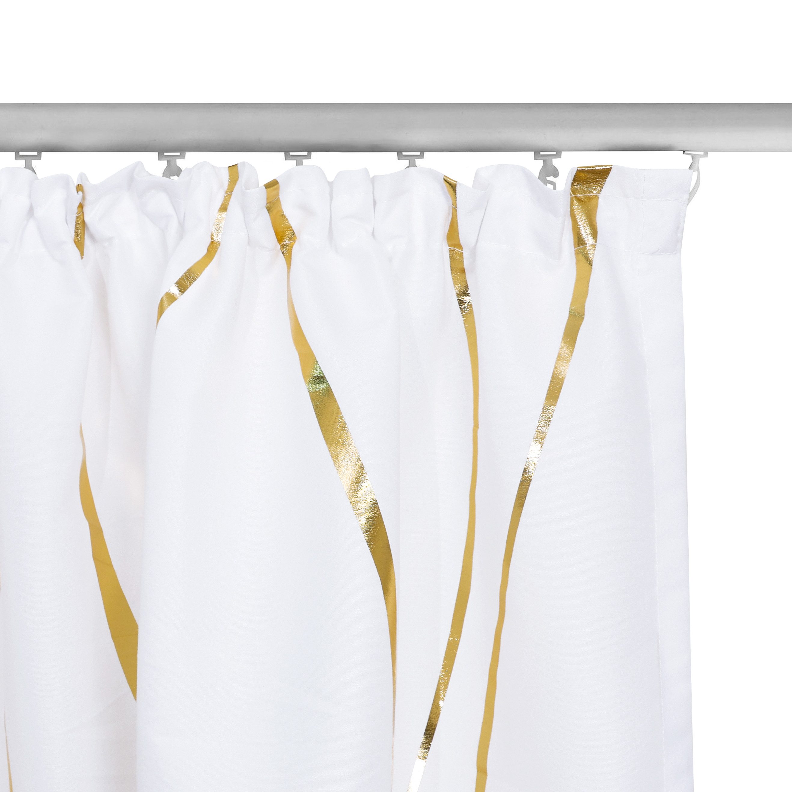 OTTO home Gardine Quinnton (2 St), Kräuselband, halbtransparent, Metallic‑Akzenten, Kräuselband, schöner Stoff, mittelleicht – Bild 5 von 5