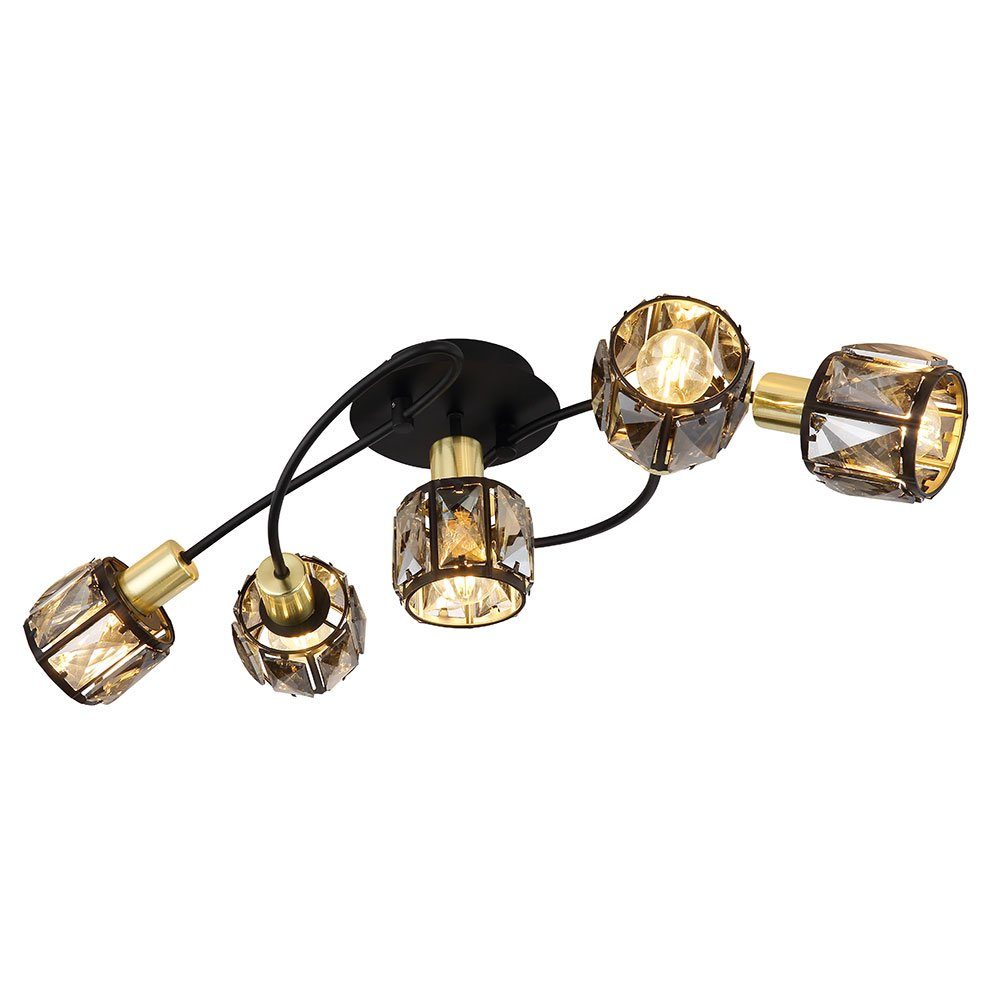 etc-shop Deckenstrahler, Leuchtmittel nicht 5 61,4 L Esszimmerleuchte Deckenlampe inklusive, Flammig Glaskristalle Metall cm