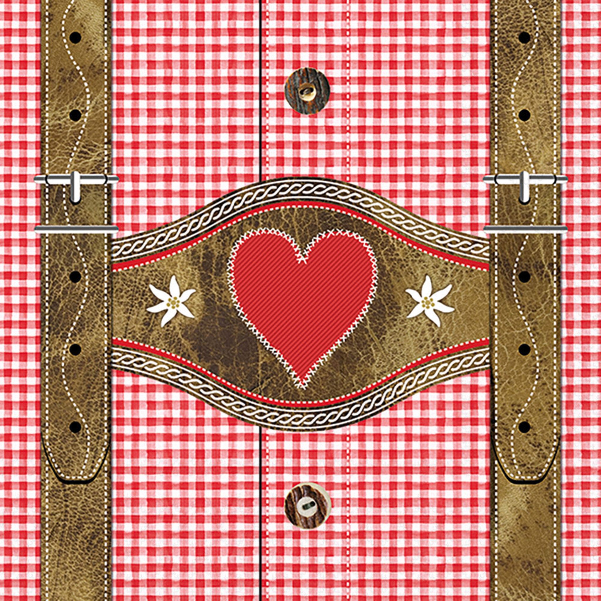 Ambiente Luxury Paper Products Papierserviette, Servietten Papier 33x33cm 3-lag Trachten / Lederhosen Motiv 20 Stück