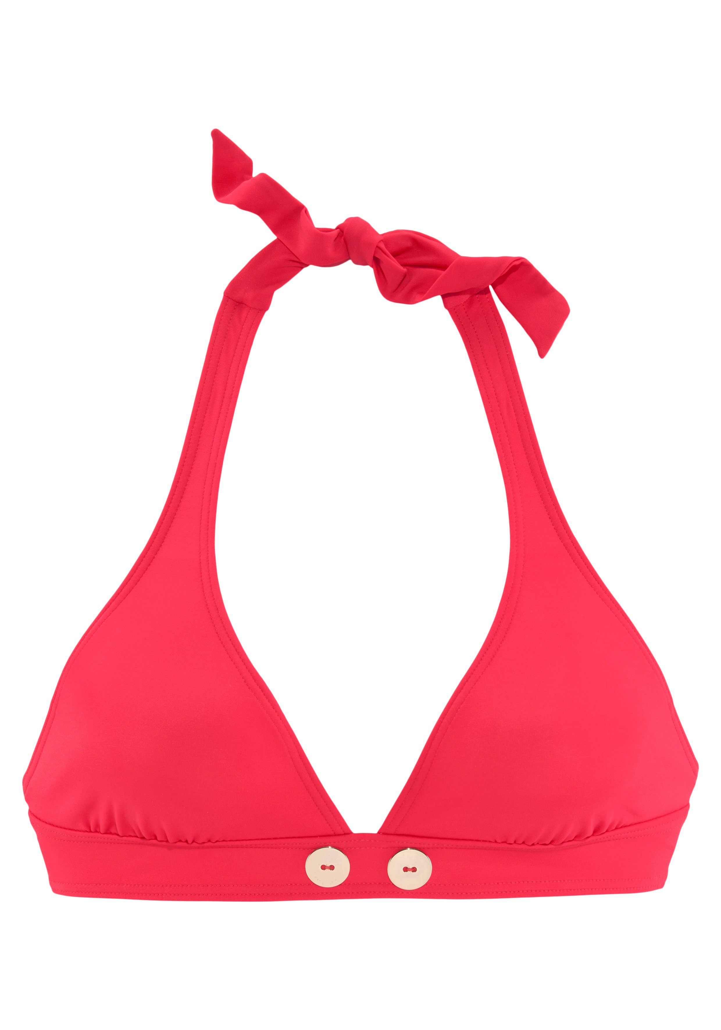 Vivance Triangel-Bikini mit goldfarbenen Zierknöpfen günstig online kaufen