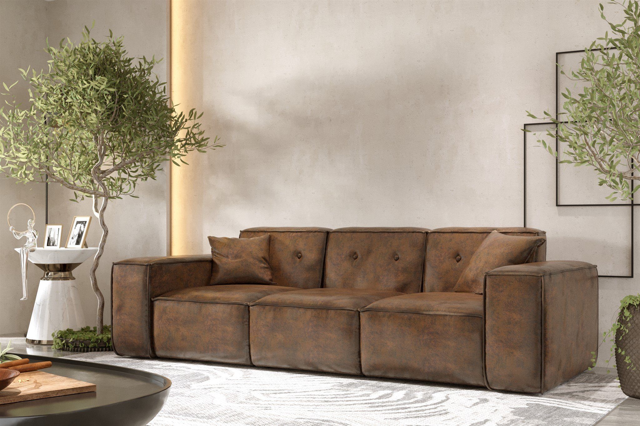 Fun Möbel Sofa Designersofa CESINA 3-Sitzer günstig online kaufen