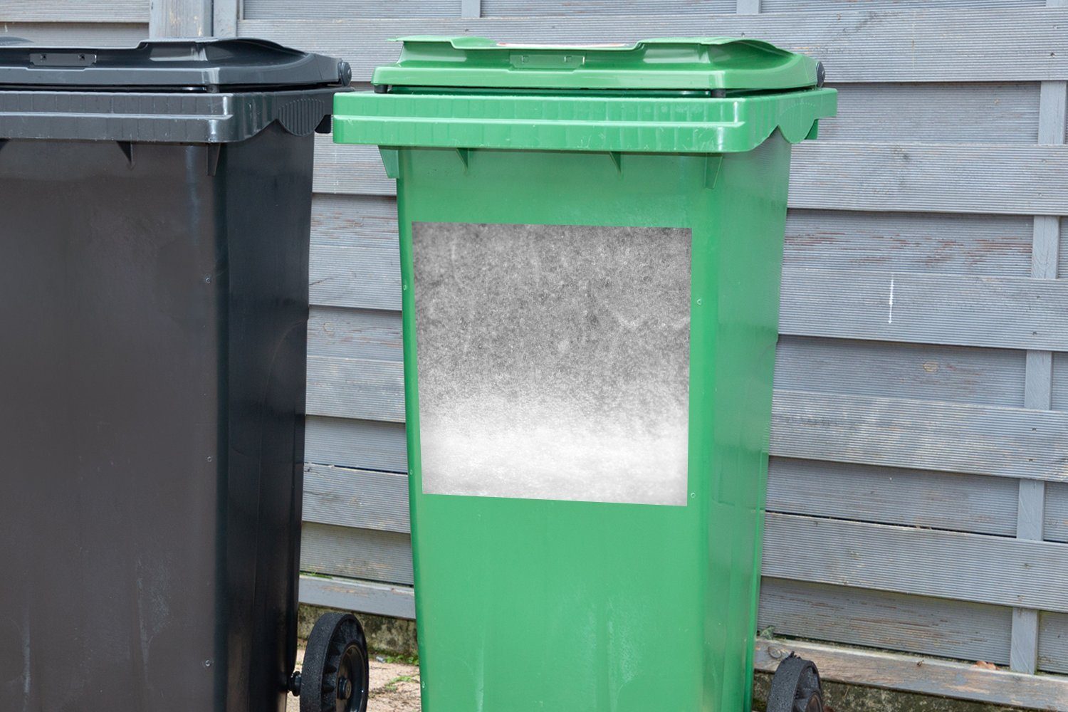 MuchoWow Wandsticker Container, Abstrakte (1 Wassermelone Mülleimer-aufkleber, Sticker, und Mülltonne, St), - Abfalbehälter weiß schwarz