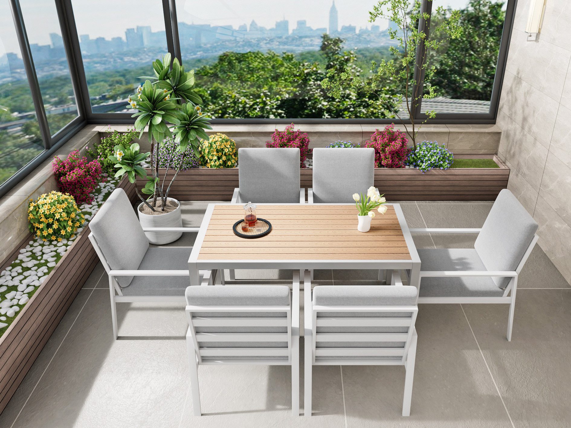 MeXo Gartenlounge-Set Gartenmöbel Set Aluminium, hoher günstig online kaufen