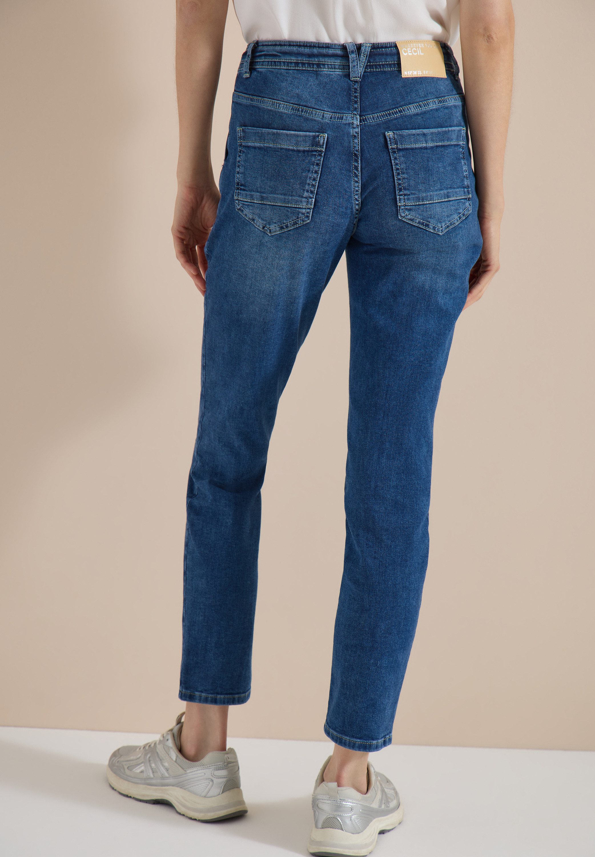 CECIL Straight-Jeans Style Scarlett mit Gürteldetail zum Binden / Stretch