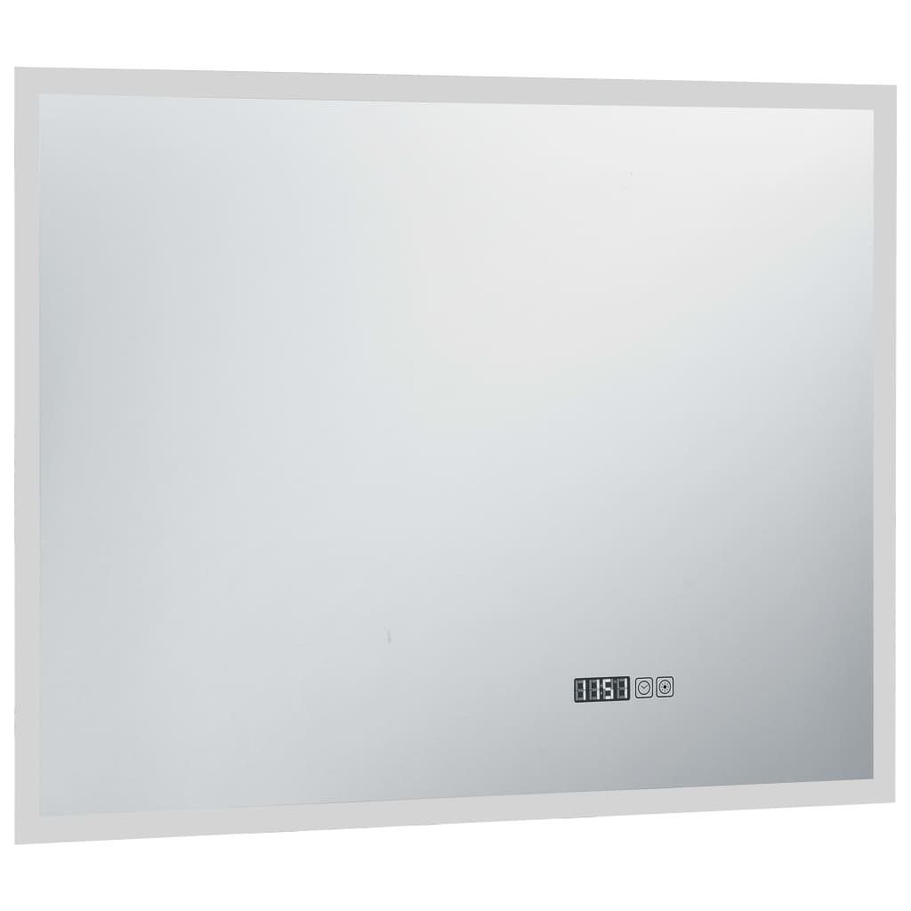 cm Spiegel LED-Badspiegel Zeitanzeige vidaXL 80x60 mit (1-St) Berührungssensor und