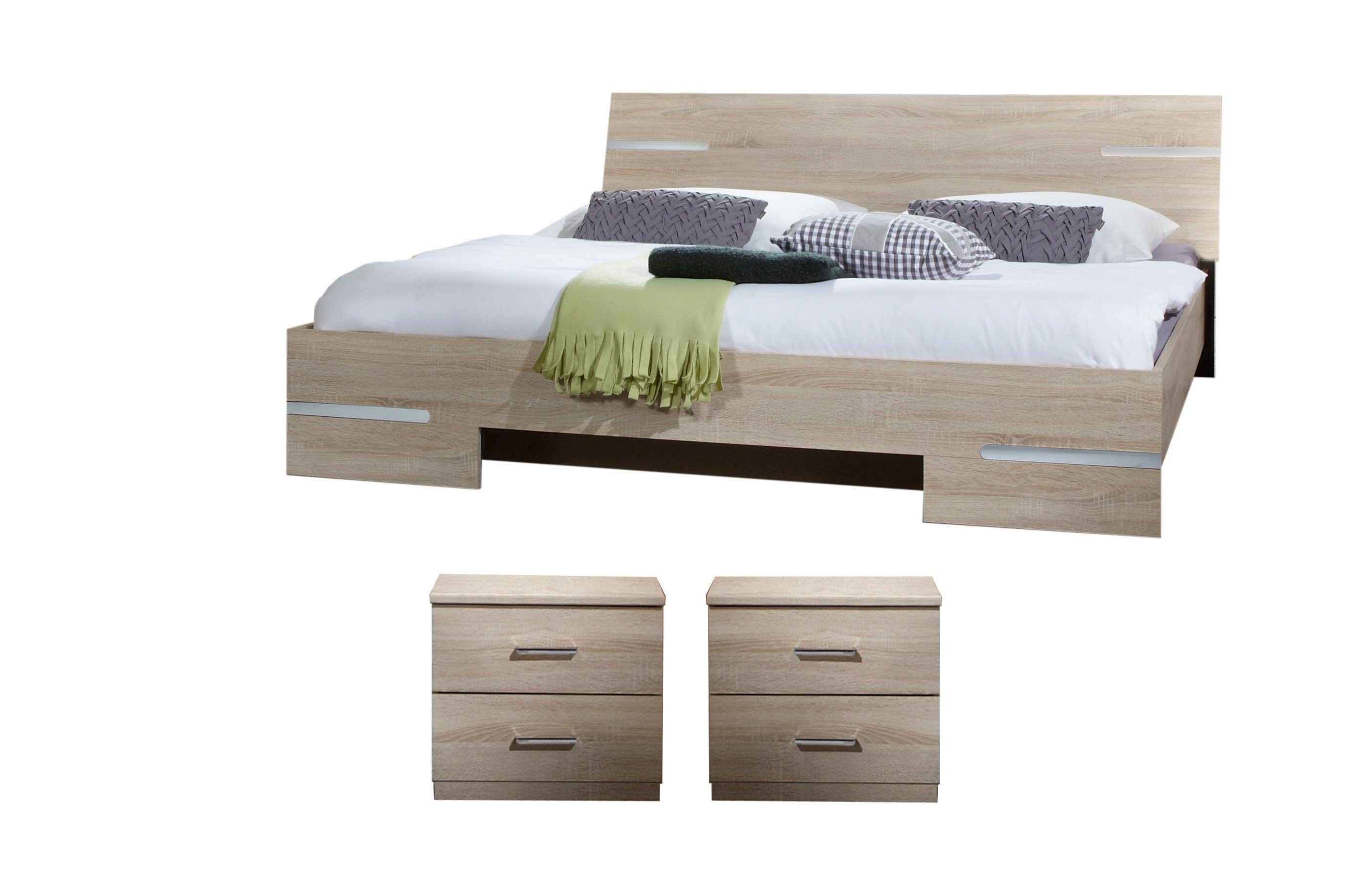 Schlafzimmer-Set in EICHE SAEGERAU-NACHBILDUNG - 254x81x210cm (BxHxT)