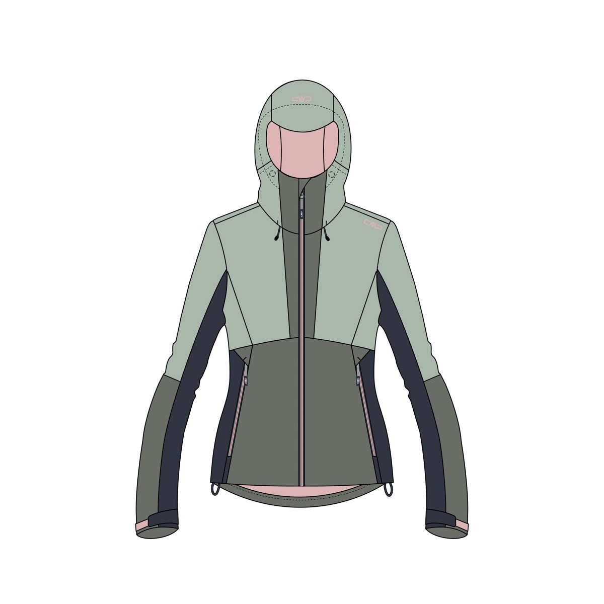 Regenjacke CMP Damen Jacke WOMAN JACKET FIX HOOD 34Z6526