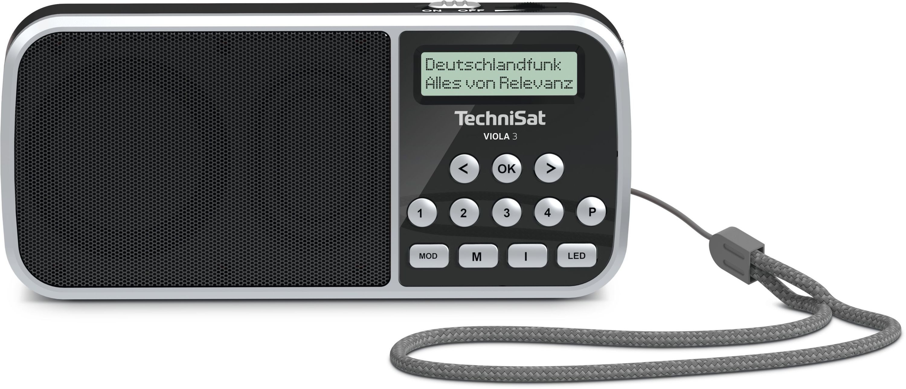 TechniSat VIOLA 3 Digitalradio (DAB) (Digitalradio (DAB), FM-Tuner mit RDS, 1 W, LED-Taschenlampe, Wechselakku, Direktwahltasten, Handschlaufe)
