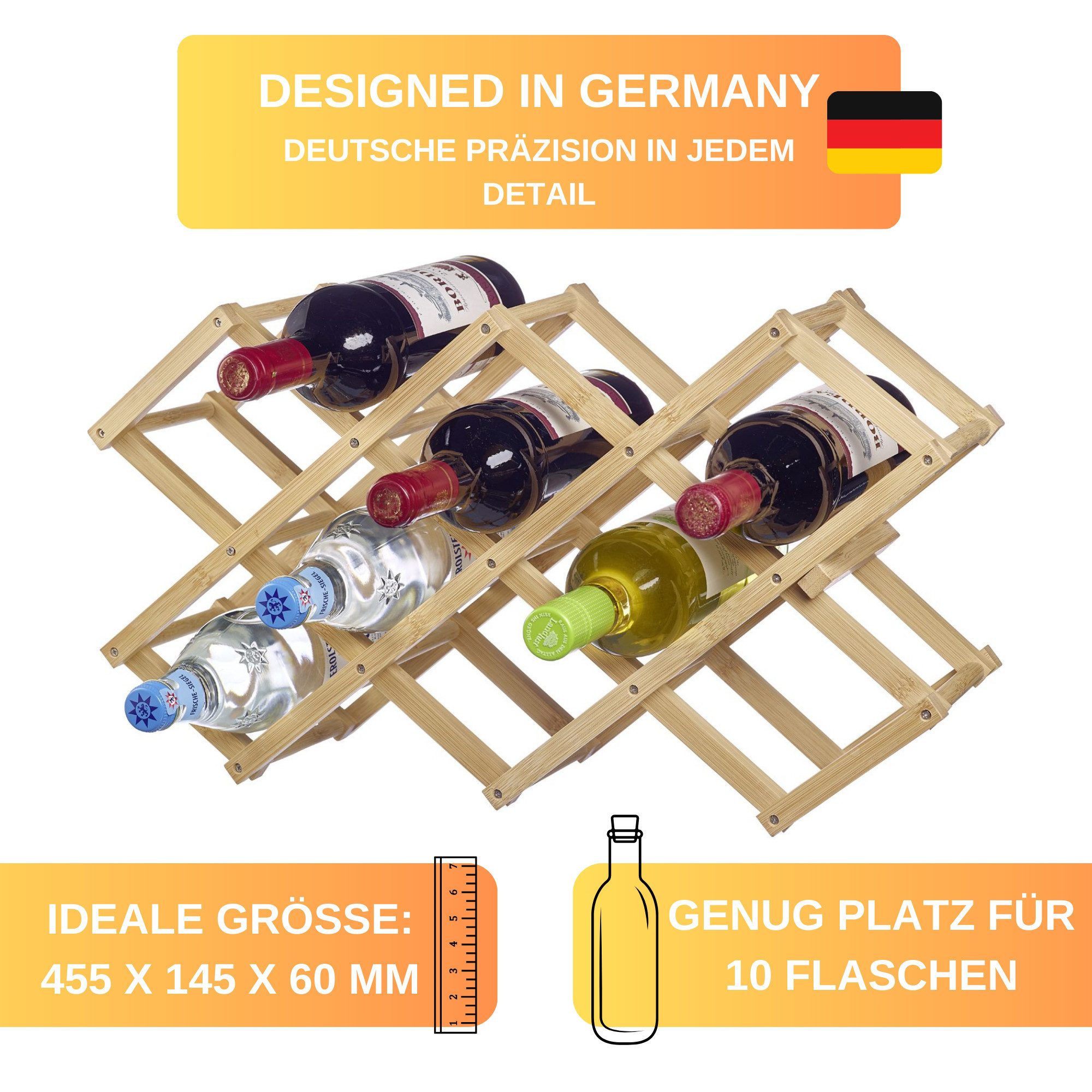 Thiru Weinregal faltbar aus nachhaltigem, nachwachsendem Bambus günstig online kaufen