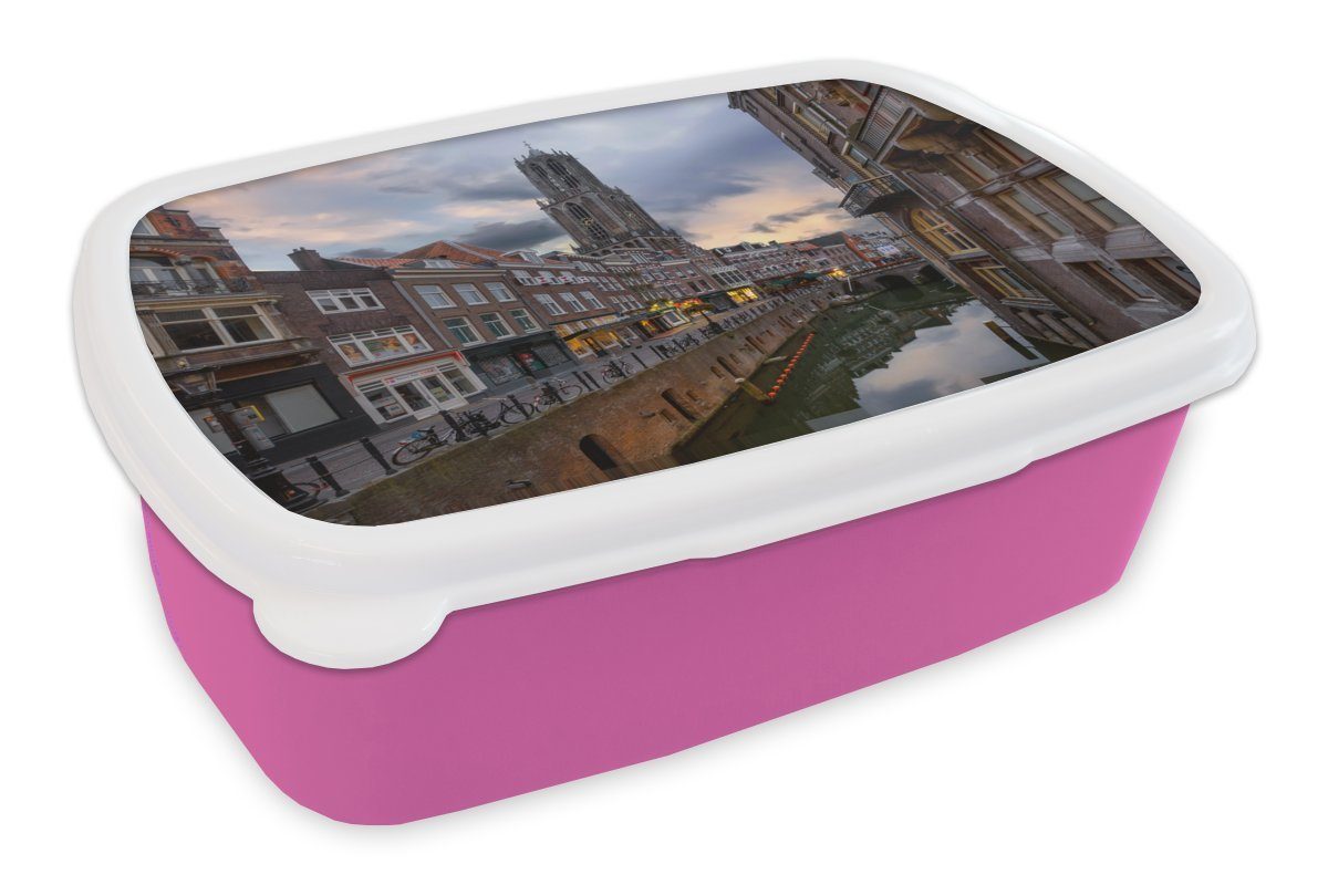 rosa Luft, für Brotbox Kunststoff, Wasser Brotdose Kinder, MuchoWow Snackbox, Lunchbox - Erwachsene, Kunststoff Utrecht Mädchen, (2-tlg), -