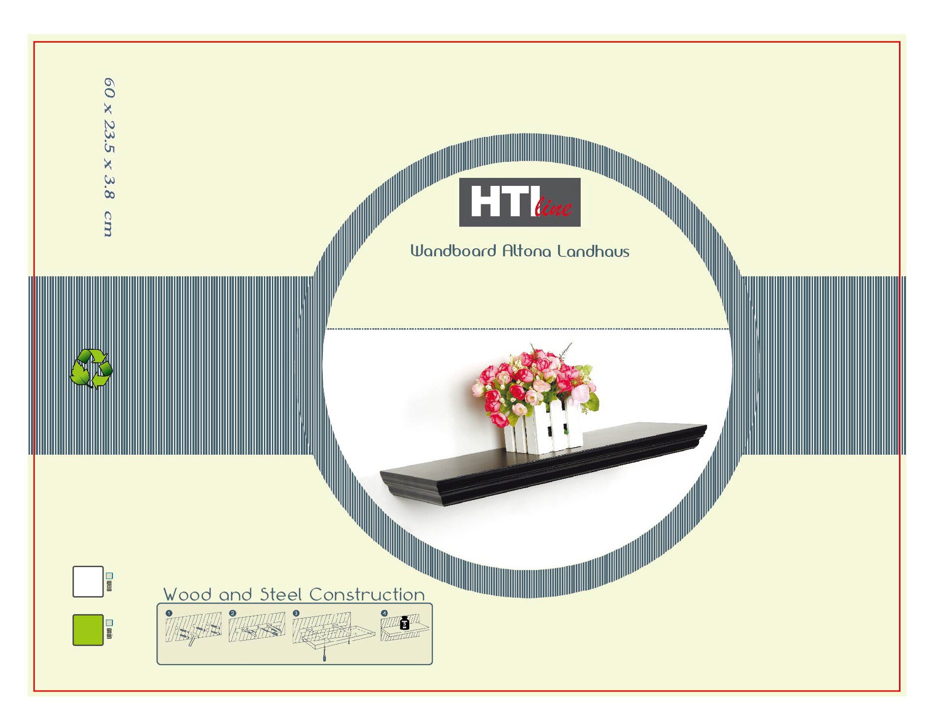 HTI-Line Wandboard Wandboard Altona Landhaus 60, Stück 1-tlg., Wandregal günstig online kaufen